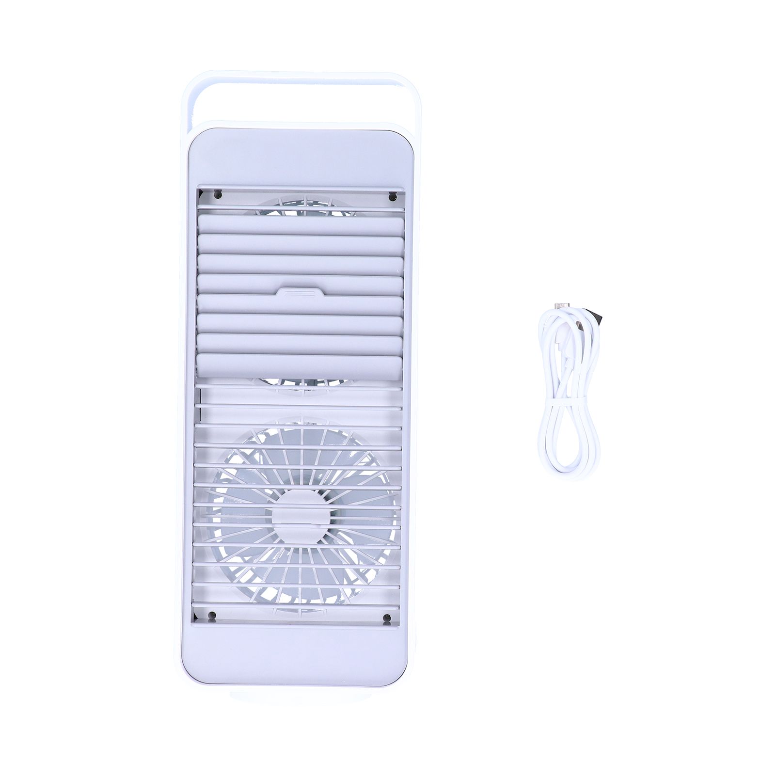 Double Fan Blade Rotating Fan USB Charging Desktop Electric Fan for Office view 2