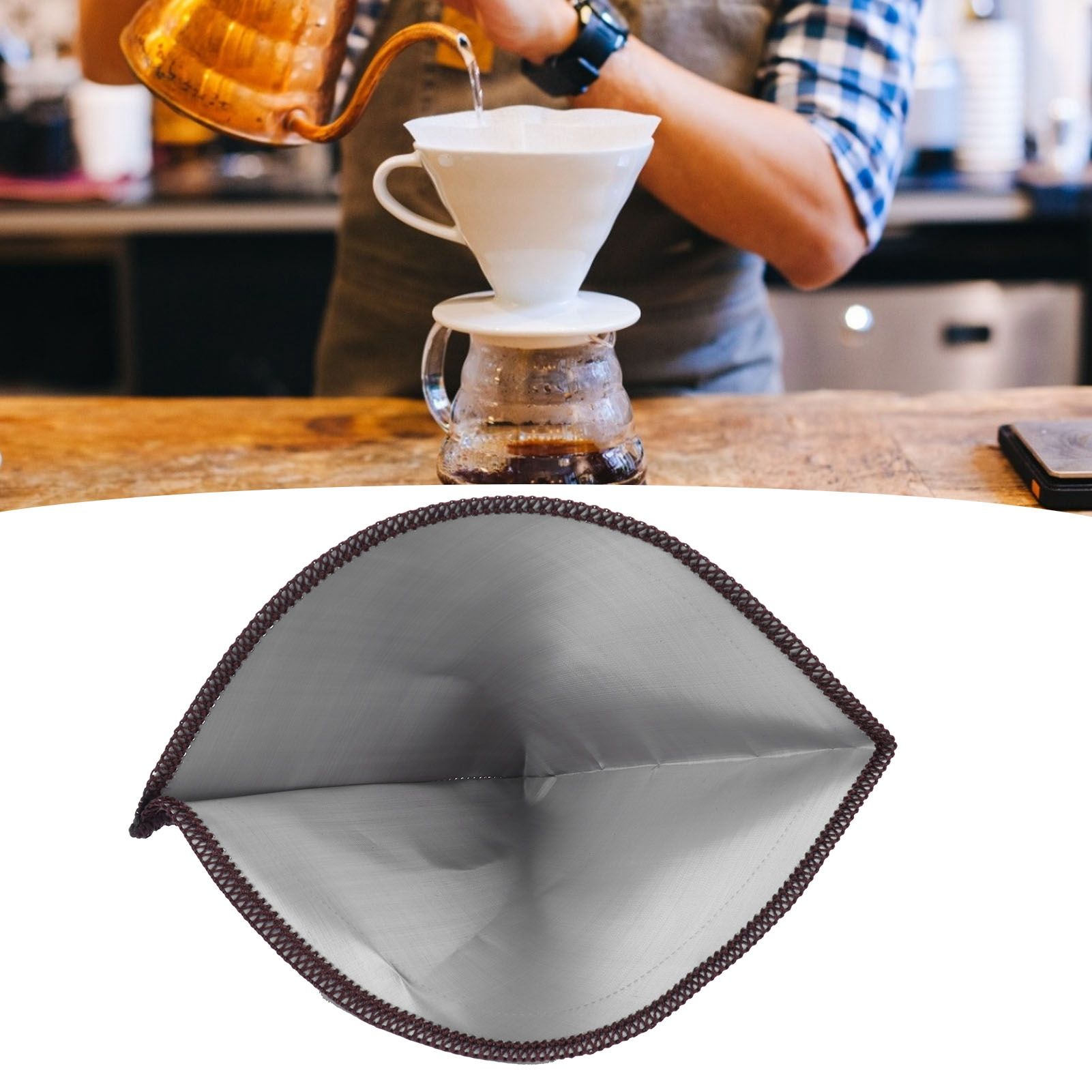 Stainless Steel Coffee Filter Reusable Foldable Coffee Cone Filter Strainer view 12