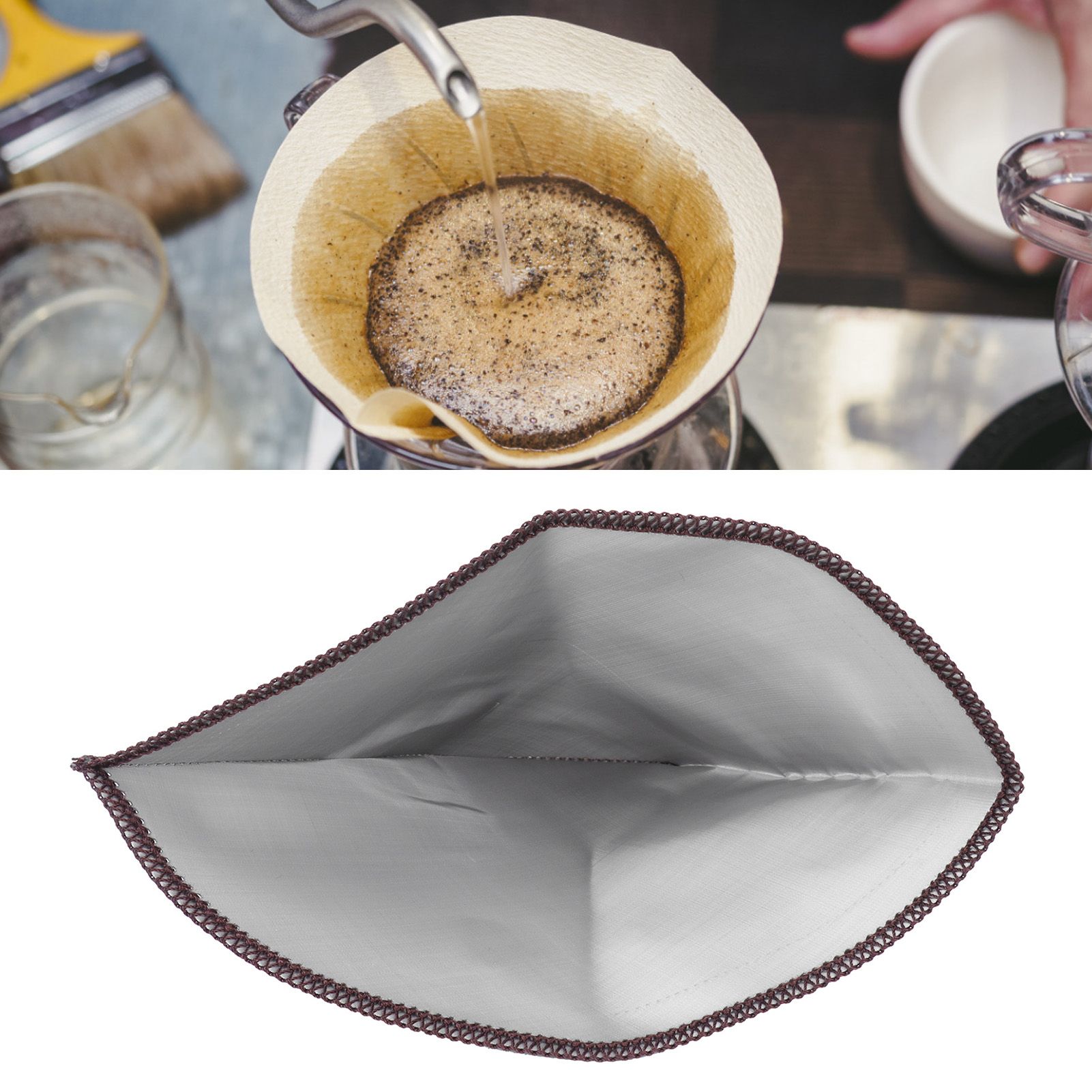Stainless Steel Coffee Filter Reusable Foldable Trapezoid Coffee Strainer Bag view 11