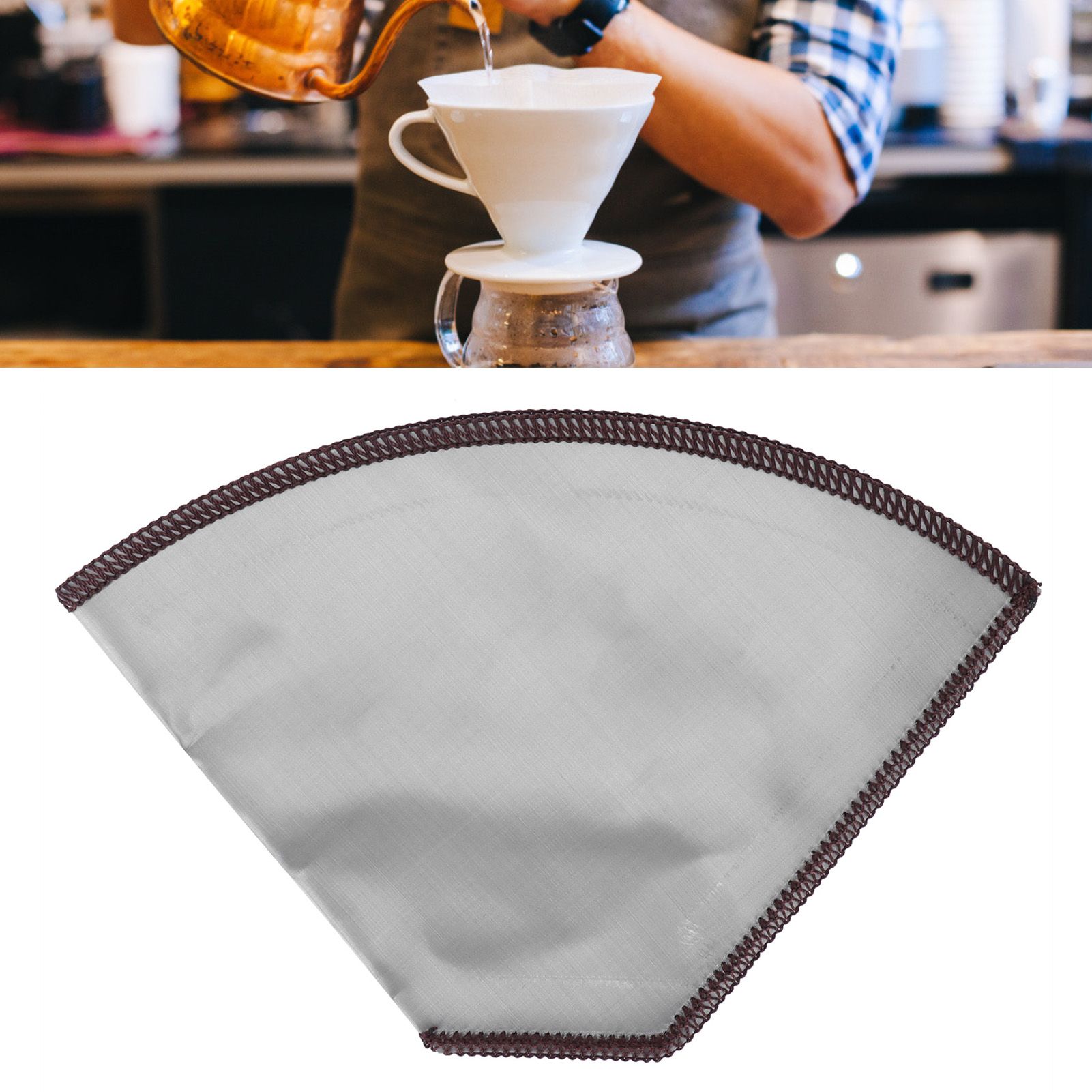 Stainless Steel Coffee Filter Reusable Foldable Trapezoid Coffee Strainer Bag view 12