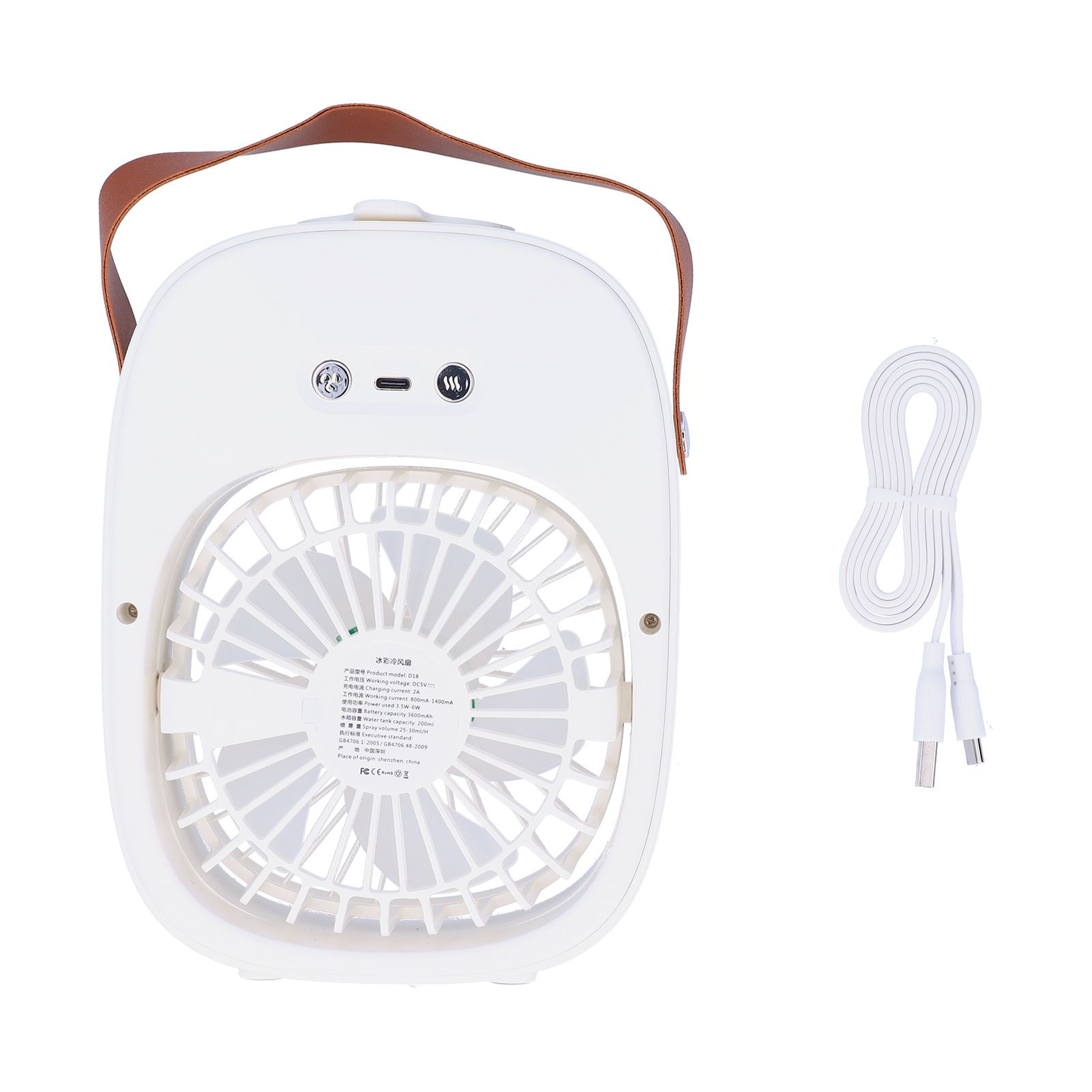 Adjustable Electric Fan Portable Spray Humidification Electric Fan for Home