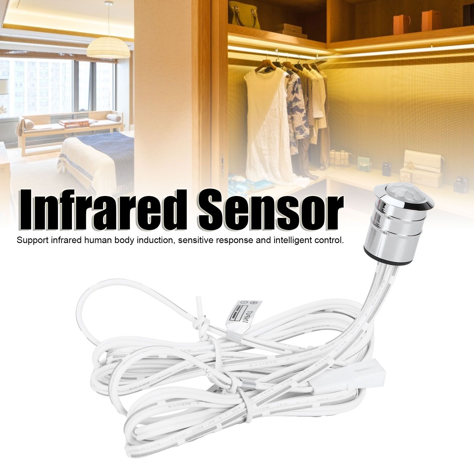 Infrared Human Body Inductive Switch 5V 12V 24V Wardrobe Cabinet Light Sensor view 13