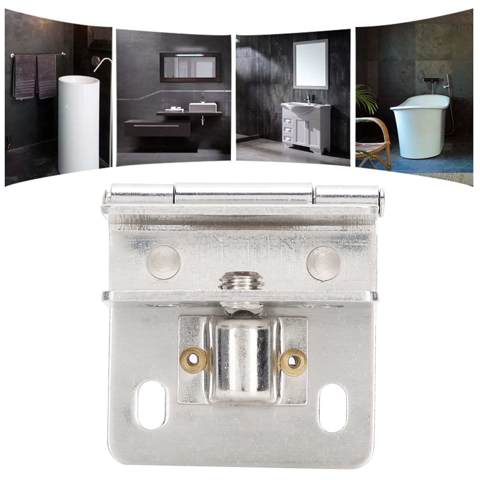 Glass Door Hinge PunchFree Stainless Steel Clip Cabinet Bracket Clamp view 9