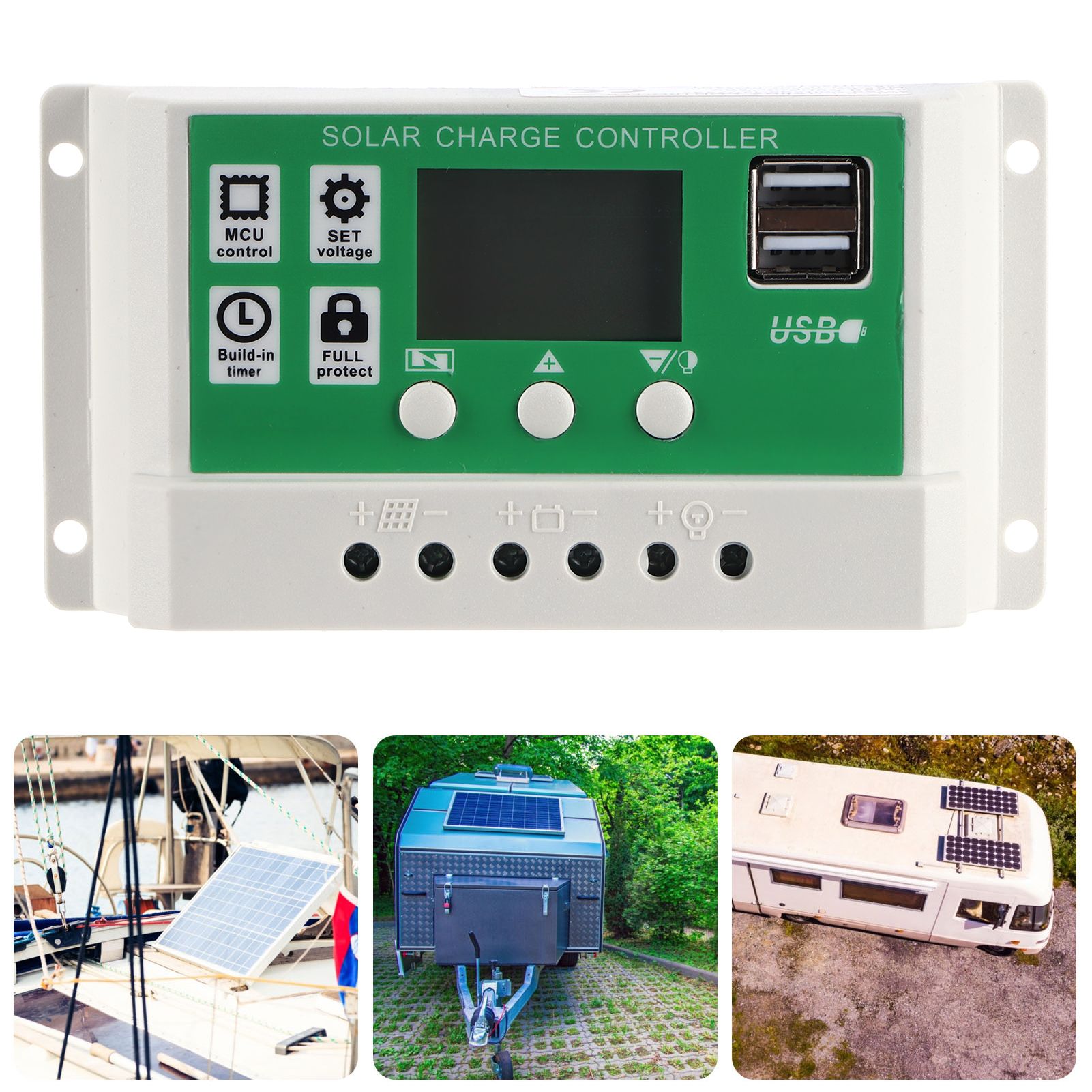 20A 12V 24V LCD Display Solar Charge Controller PWM Auto Focusing Tracking view 11