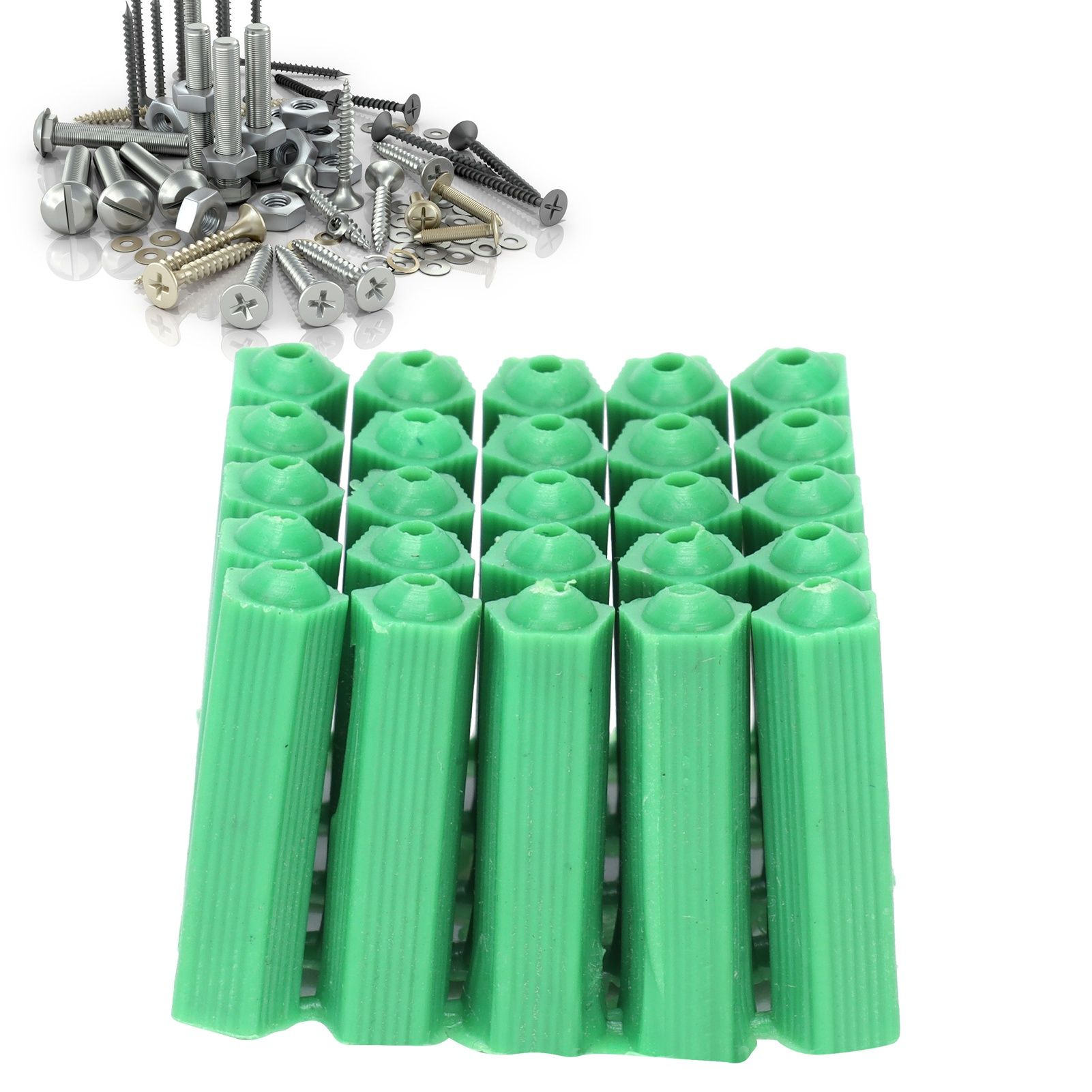 100Pcs M6 Expansion Pipe Plastic Wall Plug Fixing Expansion Tube Accessory Green view 11
