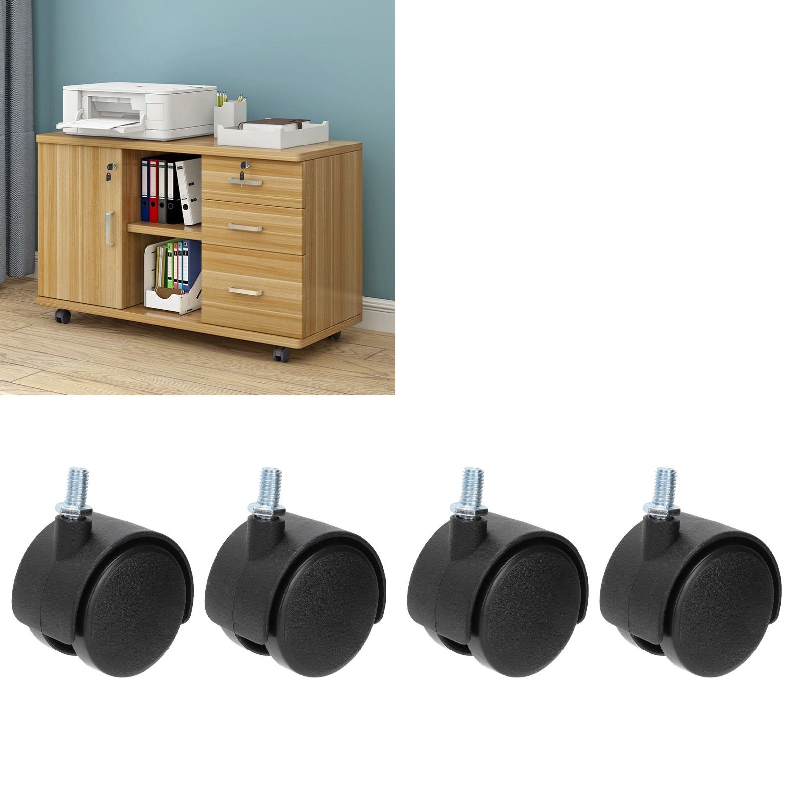 4Pcs 2in Caster Waterproof 360 Degree Rotatable Universal Wheels for Cabinet view 11