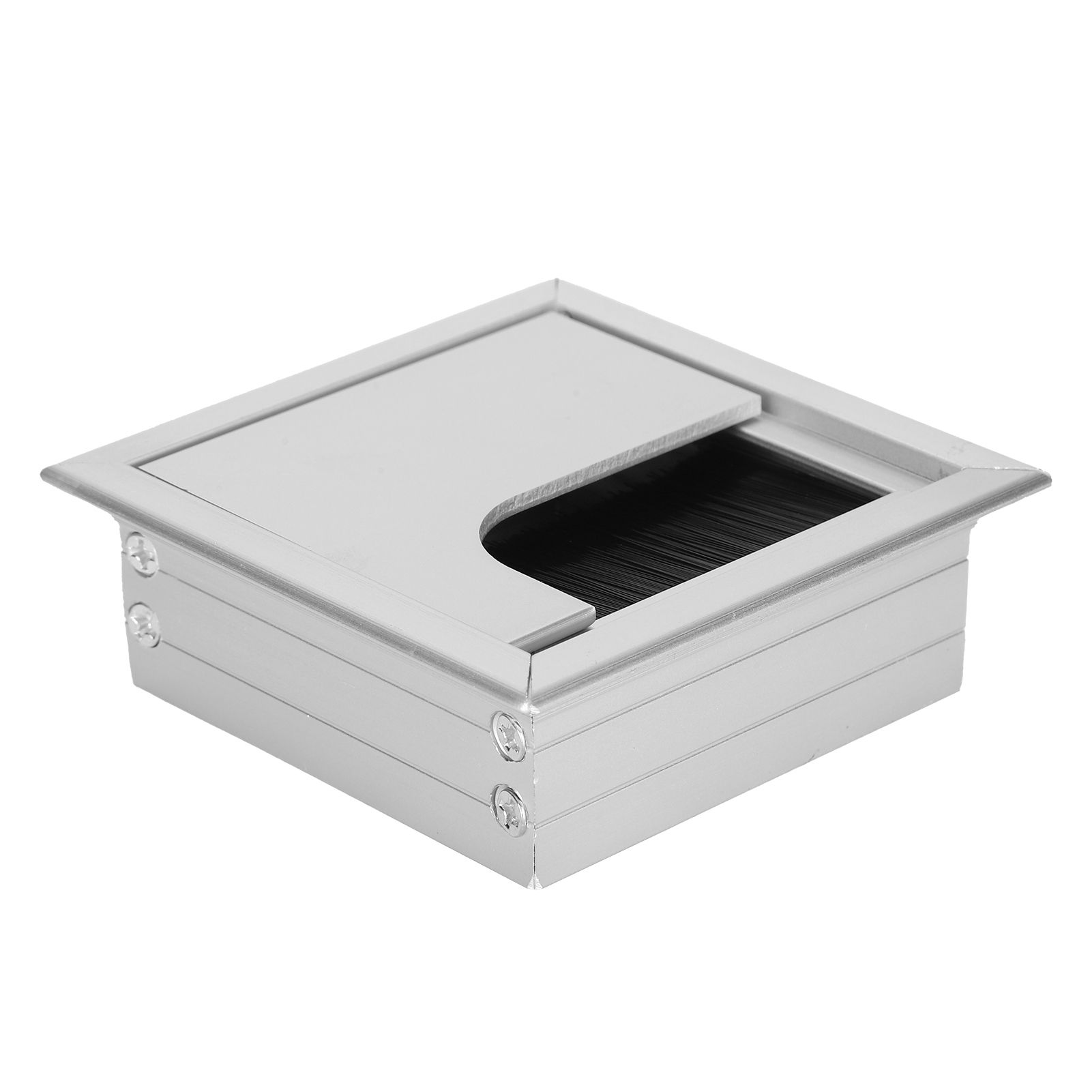Aluminium Alloy Desk Grommet Table Wire Organizer with Hairbrush for Home and view 7