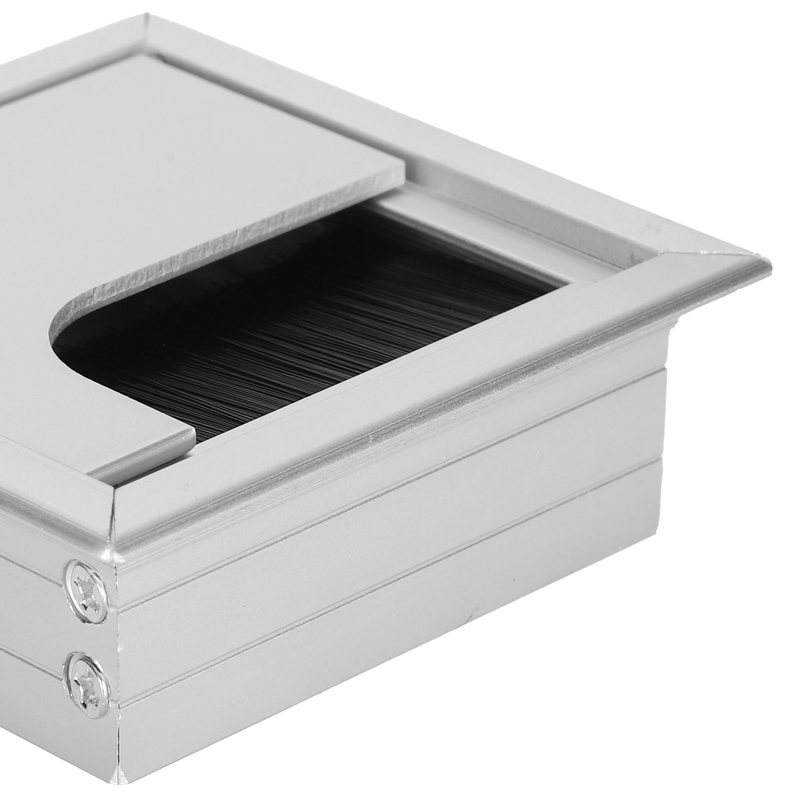 Aluminium Alloy Desk Grommet Table Wire Organizer with Hairbrush for Home and view 13