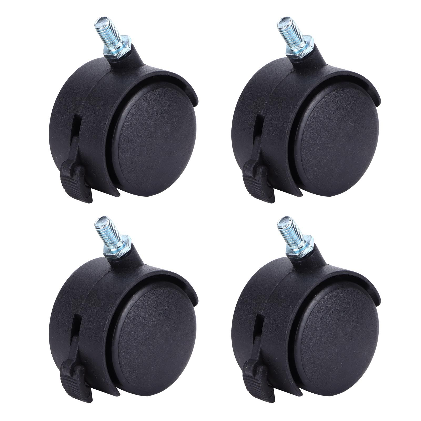 4Pcs 2in Universal Casters with Brake Mute 360 Degree Rotating Wheels view 2