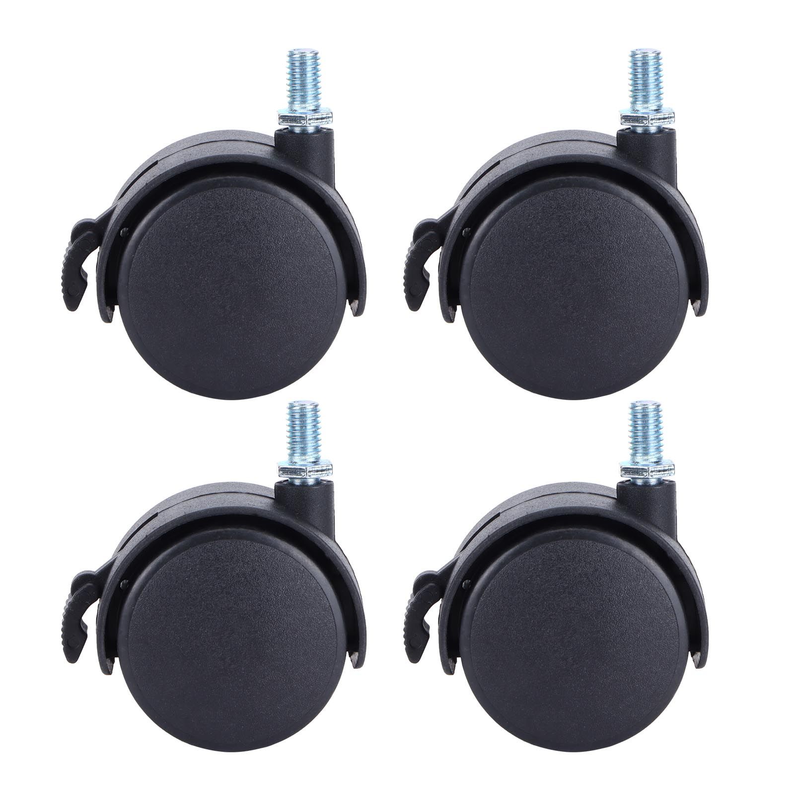 4Pcs 2in Universal Casters with Brake Mute 360 Degree Rotating Wheels view 3