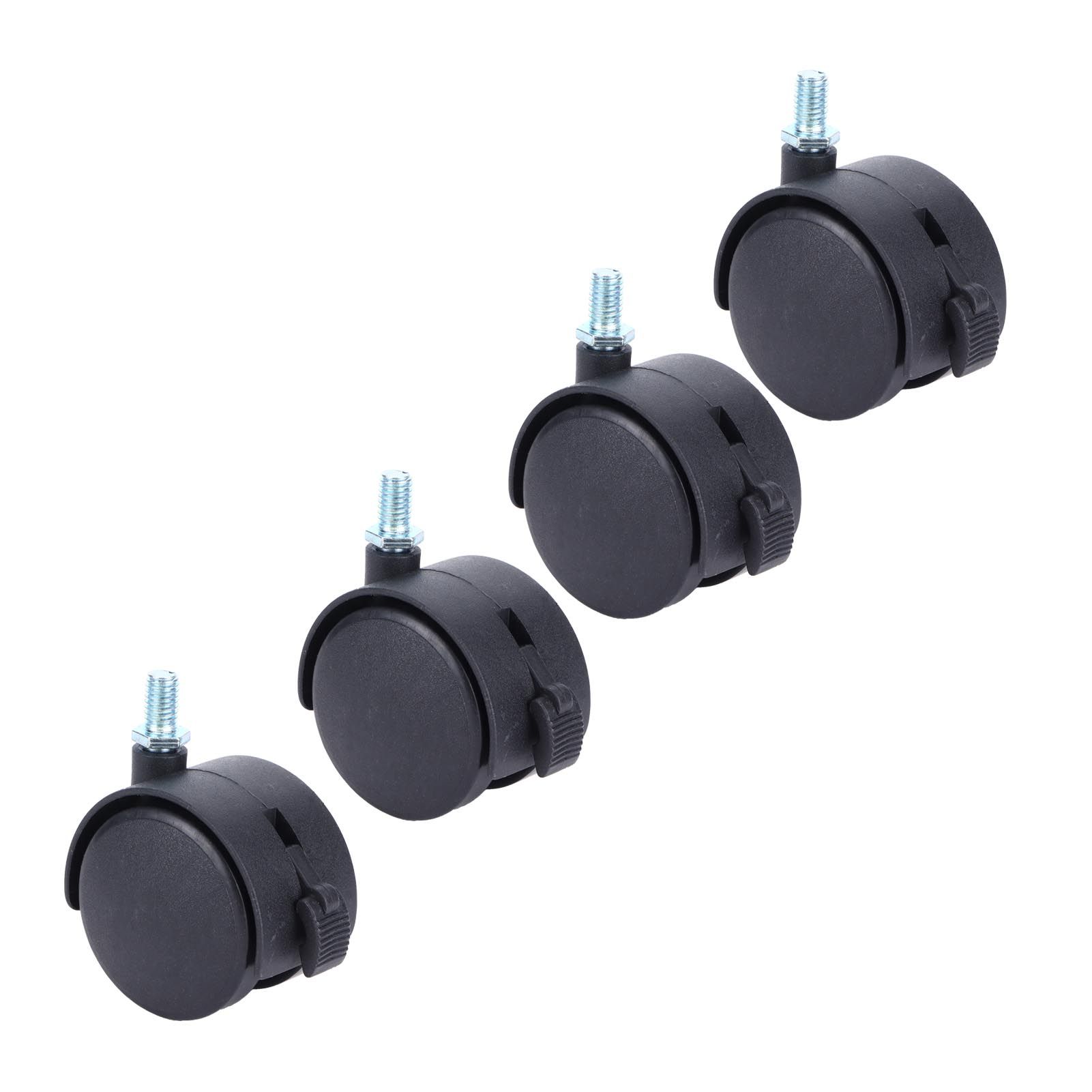 4Pcs 2in Universal Casters with Brake Mute 360 Degree Rotating Wheels view 4