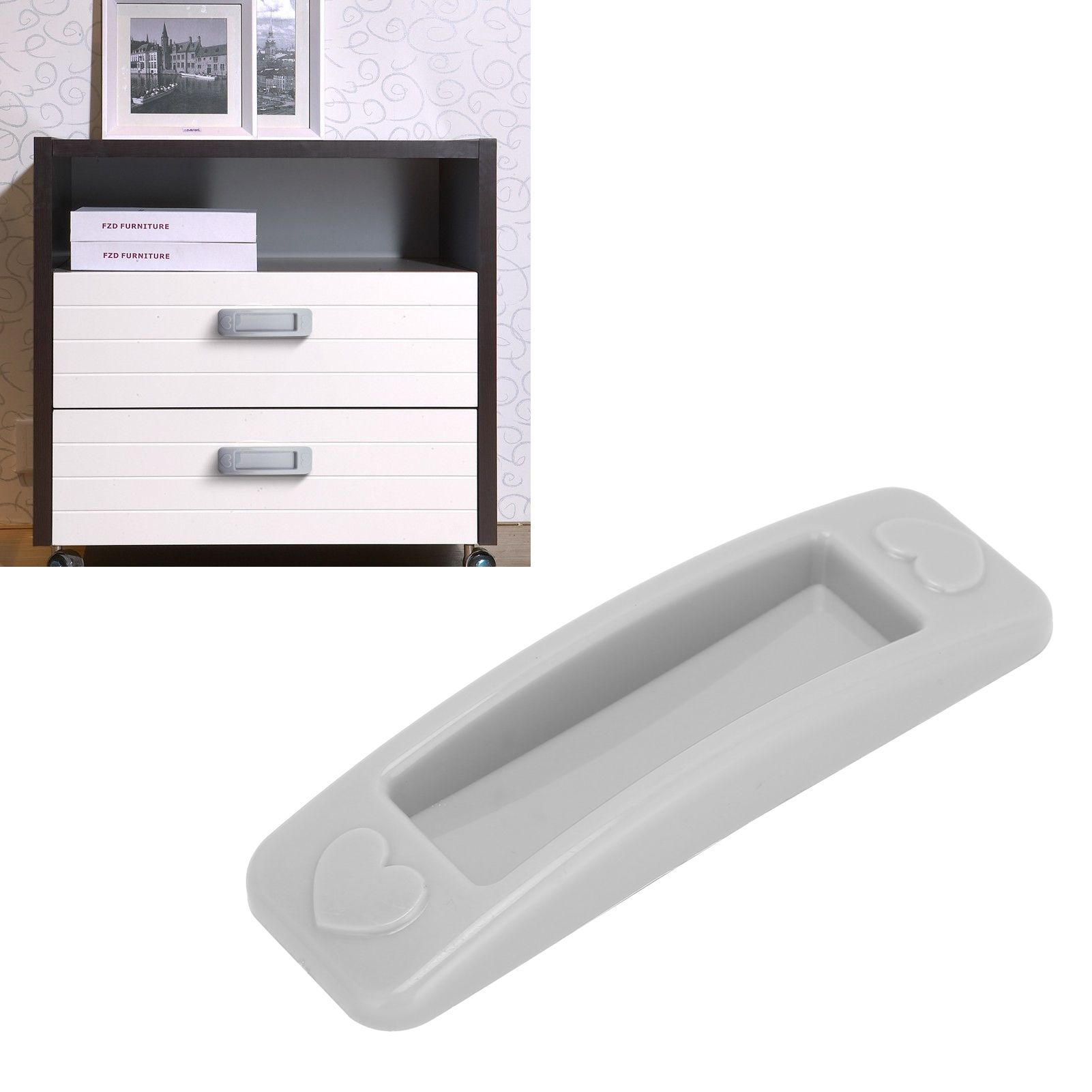 Gray NonDrill Glass Sliding Door Handle Paste Plastic Handle for Drawer Window view 11