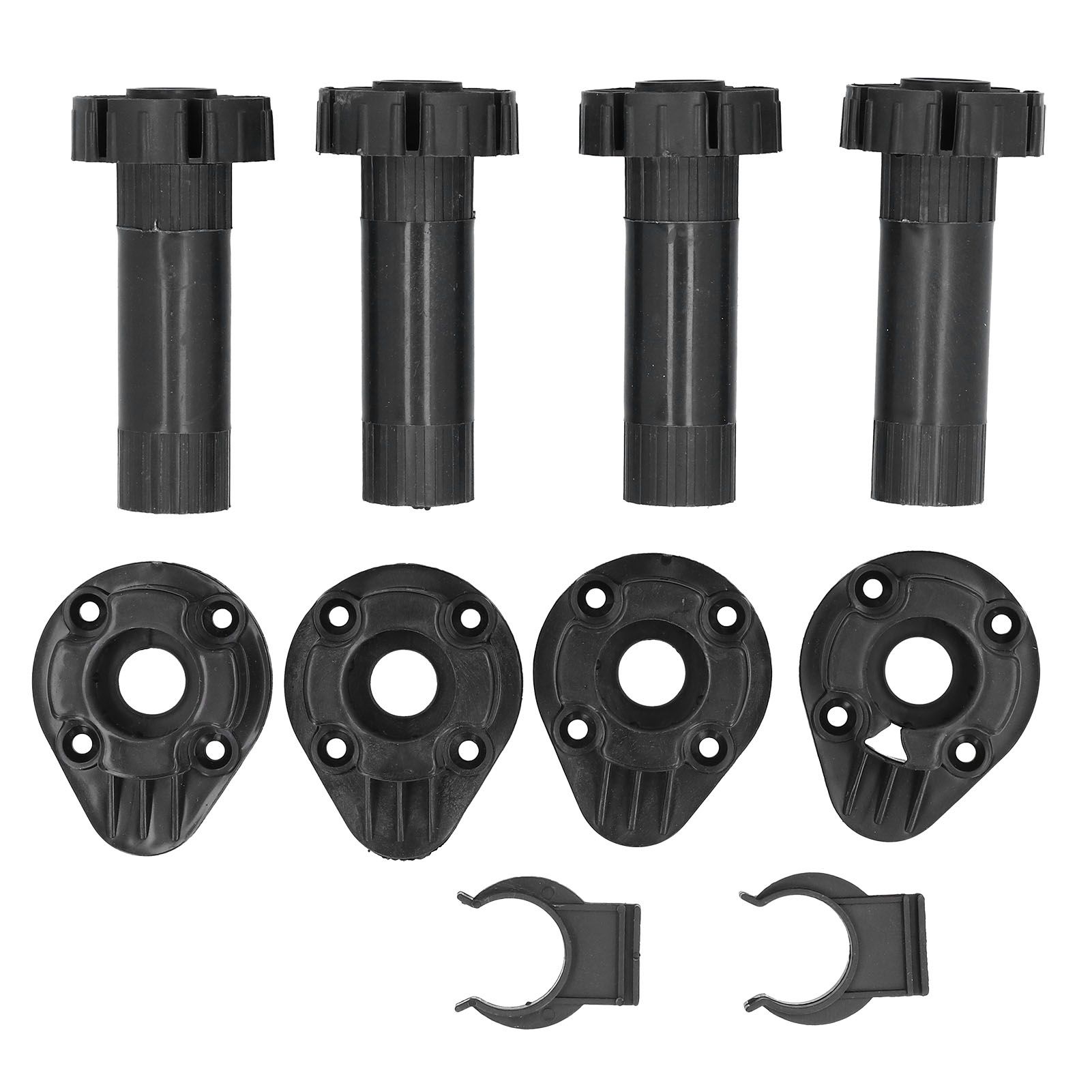 4Set Adjustable Cabinet Feet ABS Support Leg for Cupboard Closet Furnitures Black — image 1