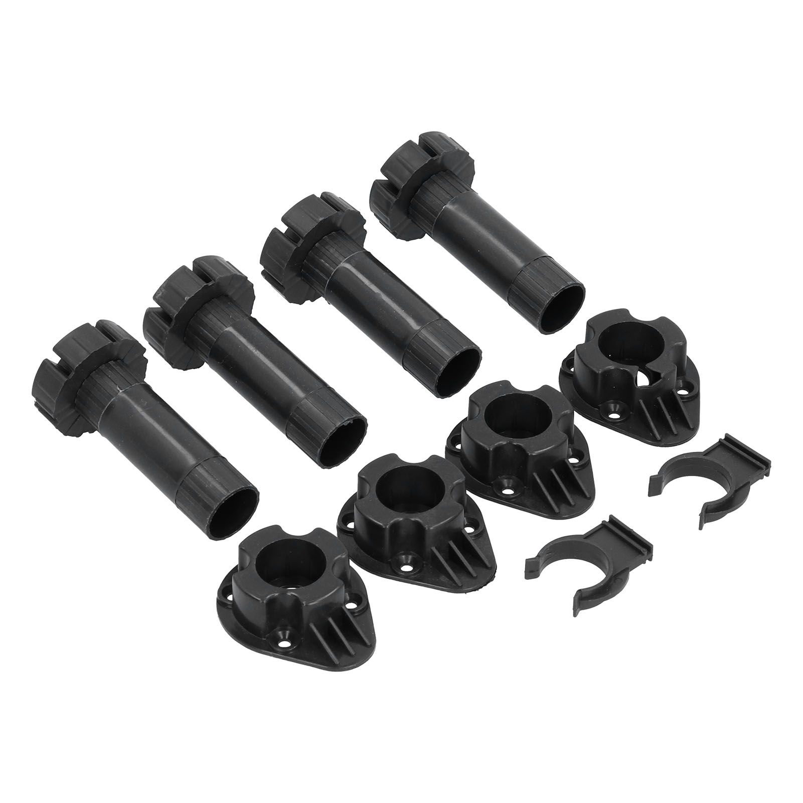 4Set Adjustable Cabinet Feet ABS Support Leg for Cupboard Closet Furnitures Black view 2