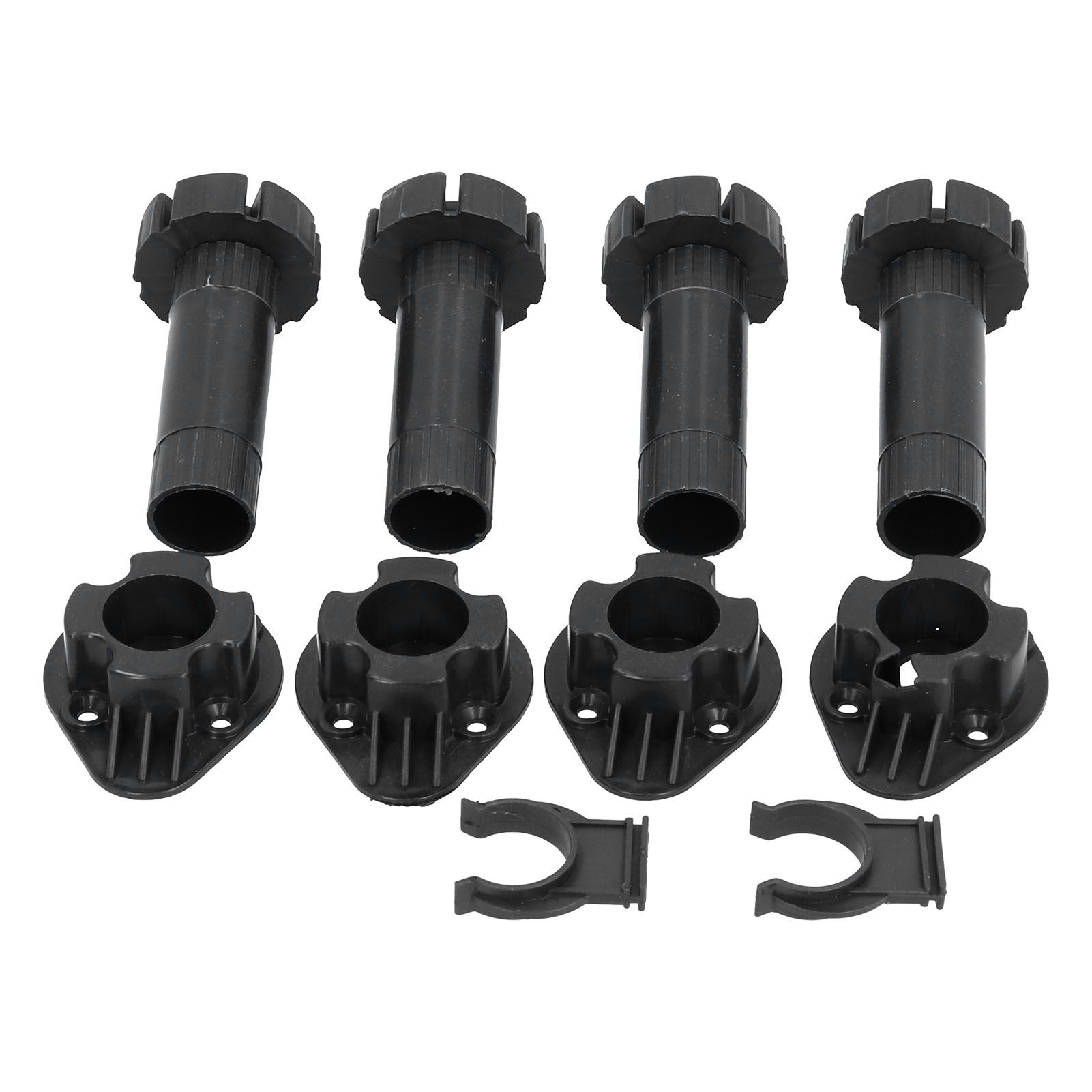 4Set Adjustable Cabinet Feet ABS Support Leg for Cupboard Closet Furnitures Black view 5