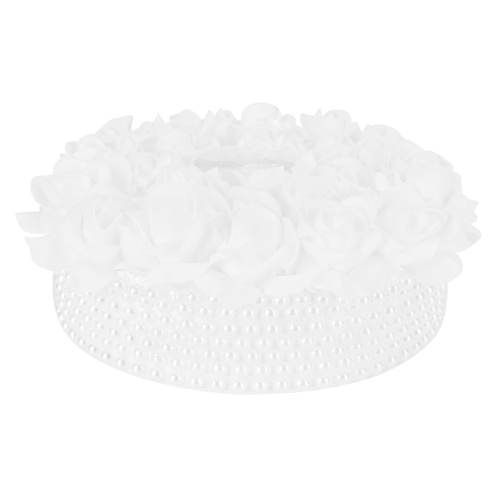 Ring Pillow Box Wedding with Ribbon Bowknot CakeShaped Pearl Rose Ceremony