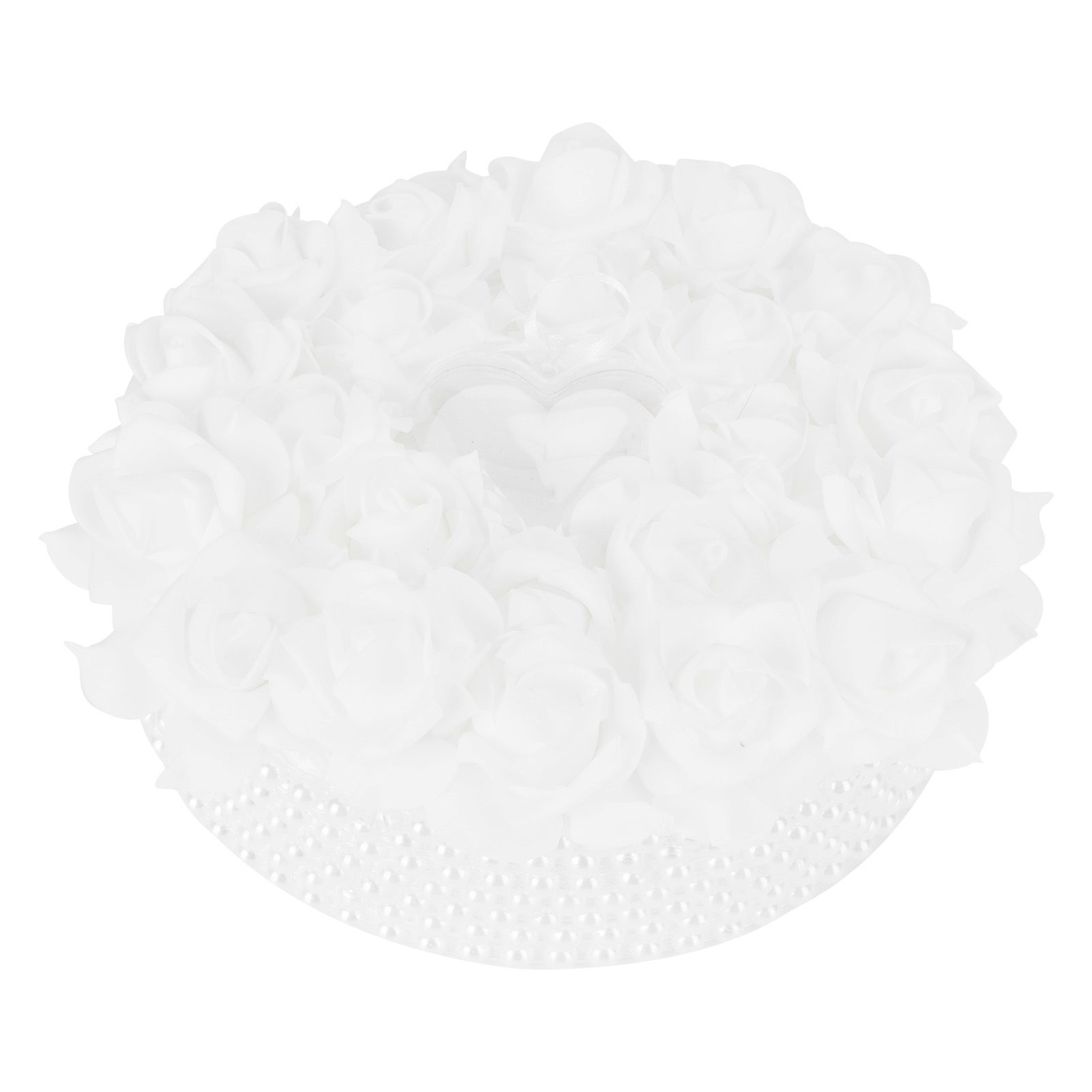 Ring Pillow Box Wedding with Ribbon Bowknot CakeShaped Pearl Rose Ceremony view 2
