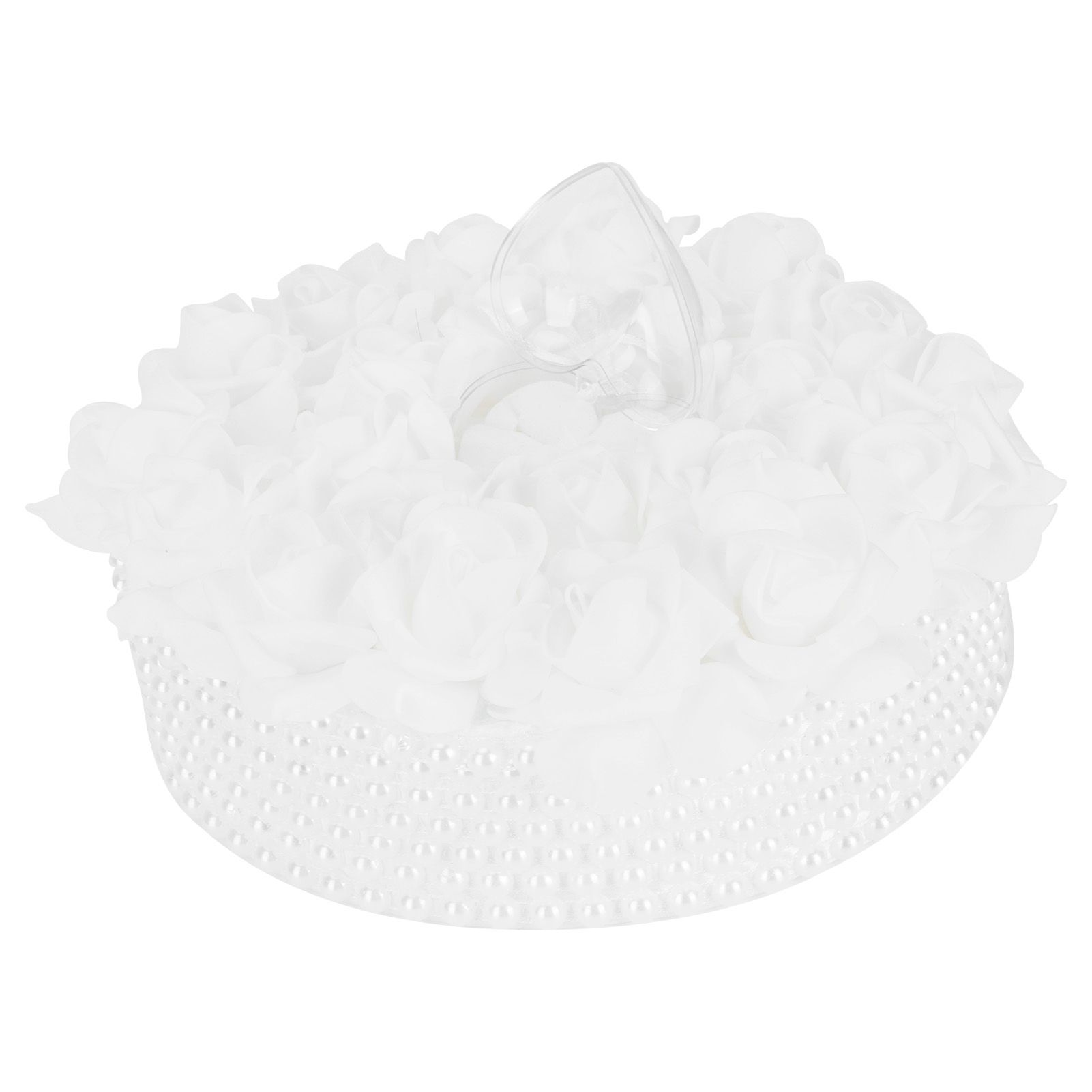 Ring Pillow Box Wedding with Ribbon Bowknot CakeShaped Pearl Rose Ceremony view 3