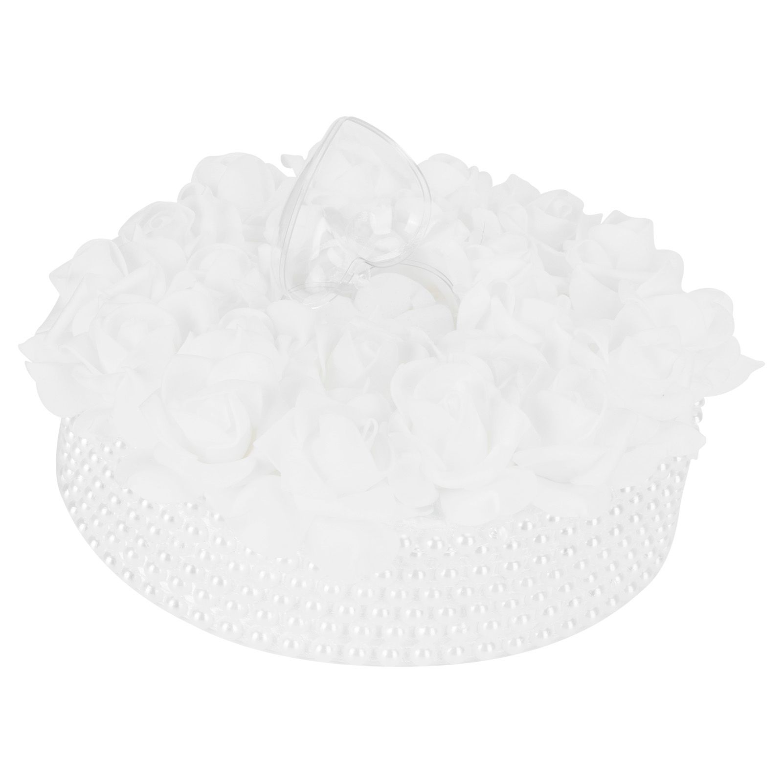 Ring Pillow Box Wedding with Ribbon Bowknot CakeShaped Pearl Rose Ceremony view 7