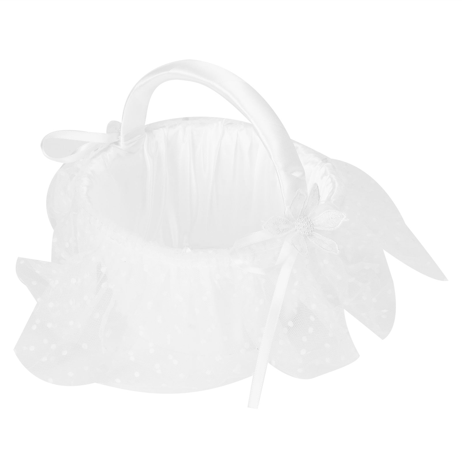 Flower Lace Basket White Romantic Flower Basket Candies Container Wedding view 3