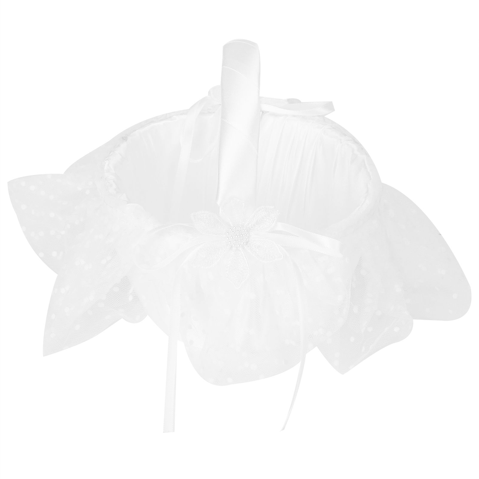 Flower Lace Basket White Romantic Flower Basket Candies Container Wedding view 5