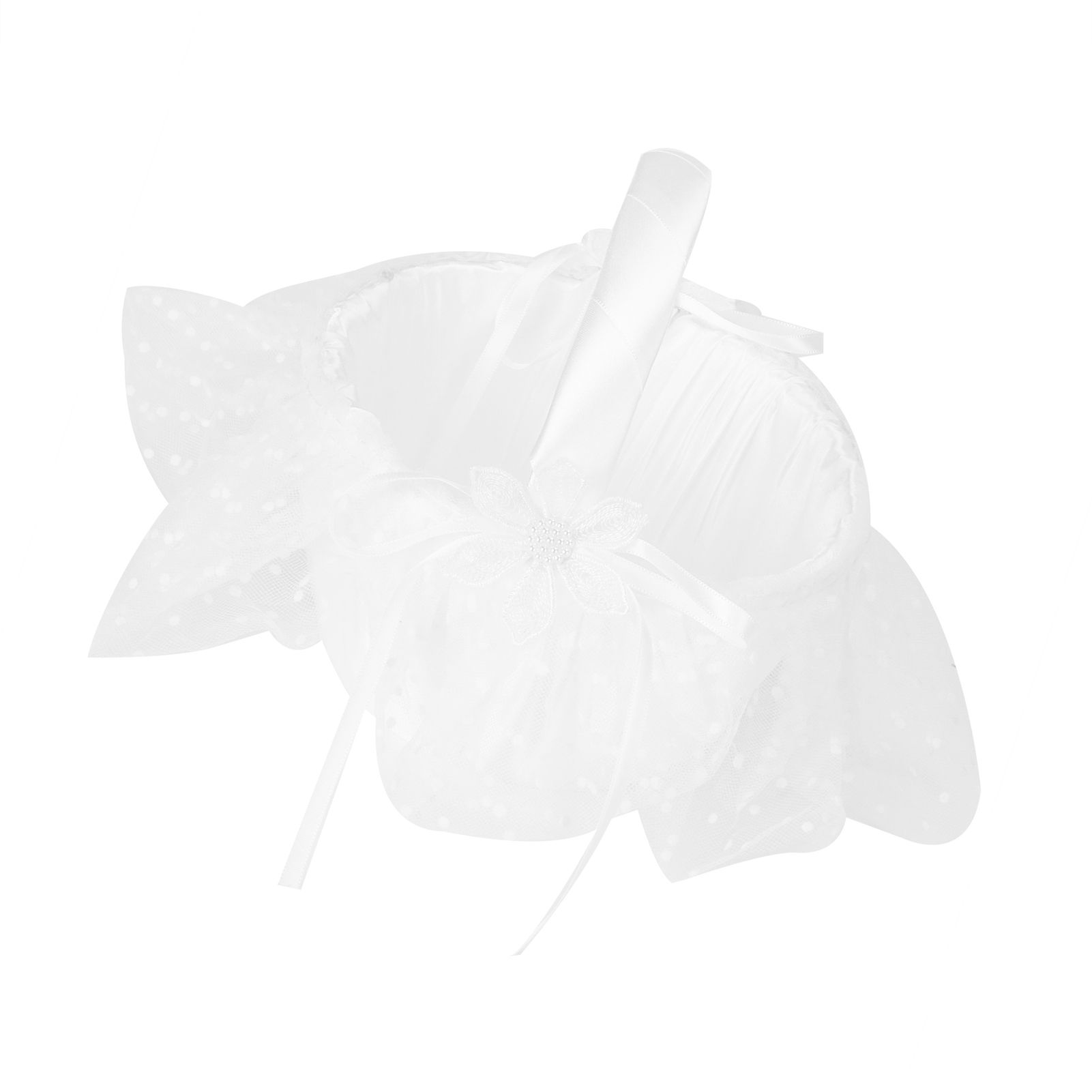 Flower Lace Basket White Romantic Flower Basket Candies Container Wedding view 7