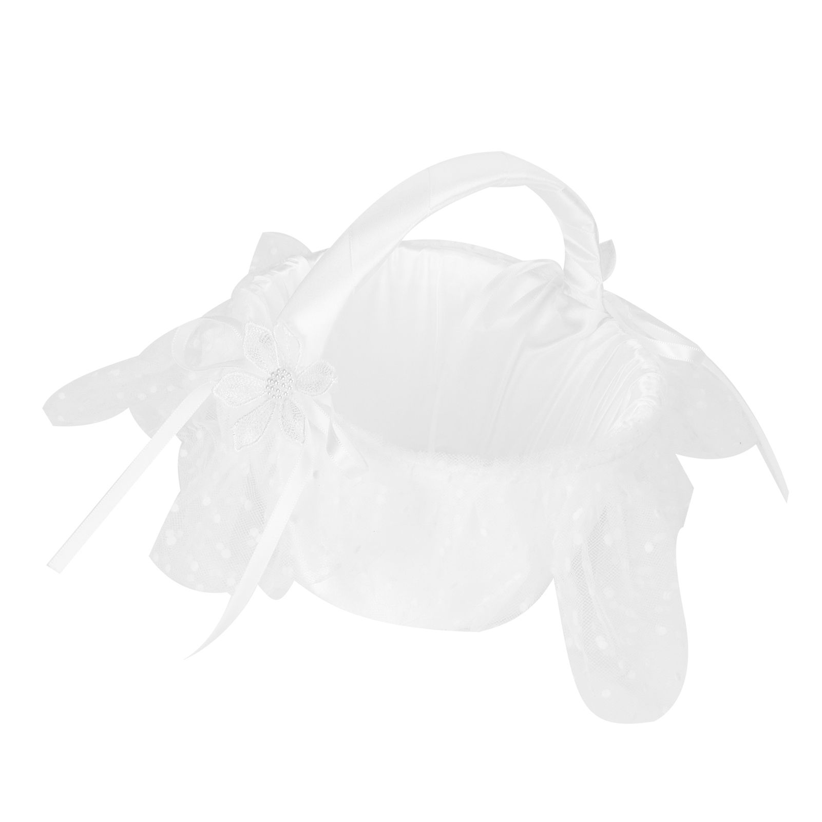 Flower Lace Basket White Romantic Flower Basket Candies Container Wedding view 8