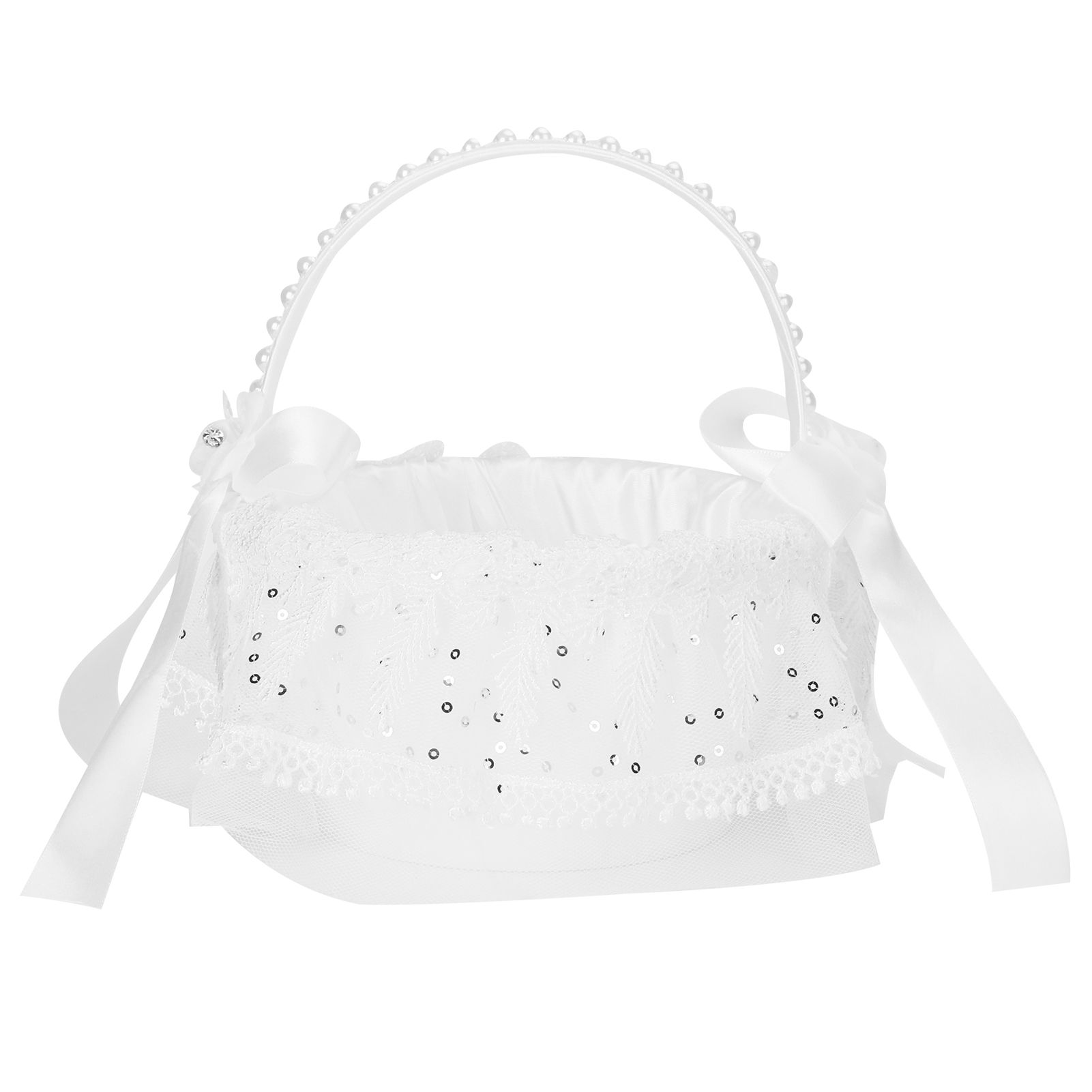 Flower Lace Basket White Romantic Flower Basket Candies Container Wedding