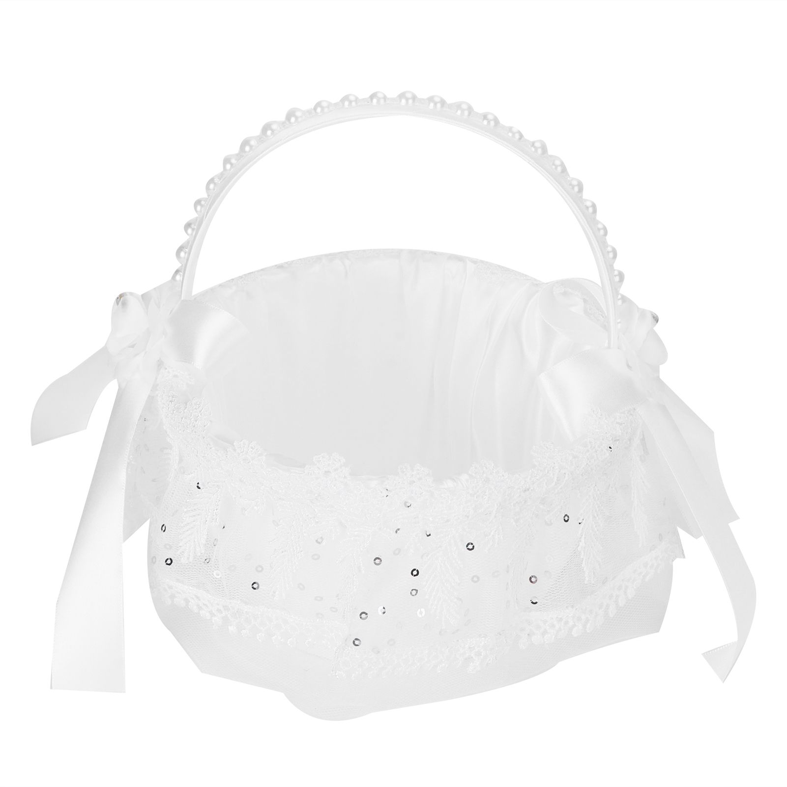 Flower Lace Basket White Romantic Flower Basket Candies Container Wedding view 4