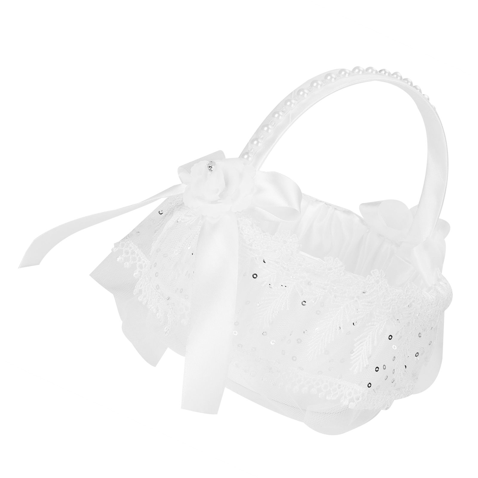 Flower Lace Basket White Romantic Flower Basket Candies Container Wedding view 6