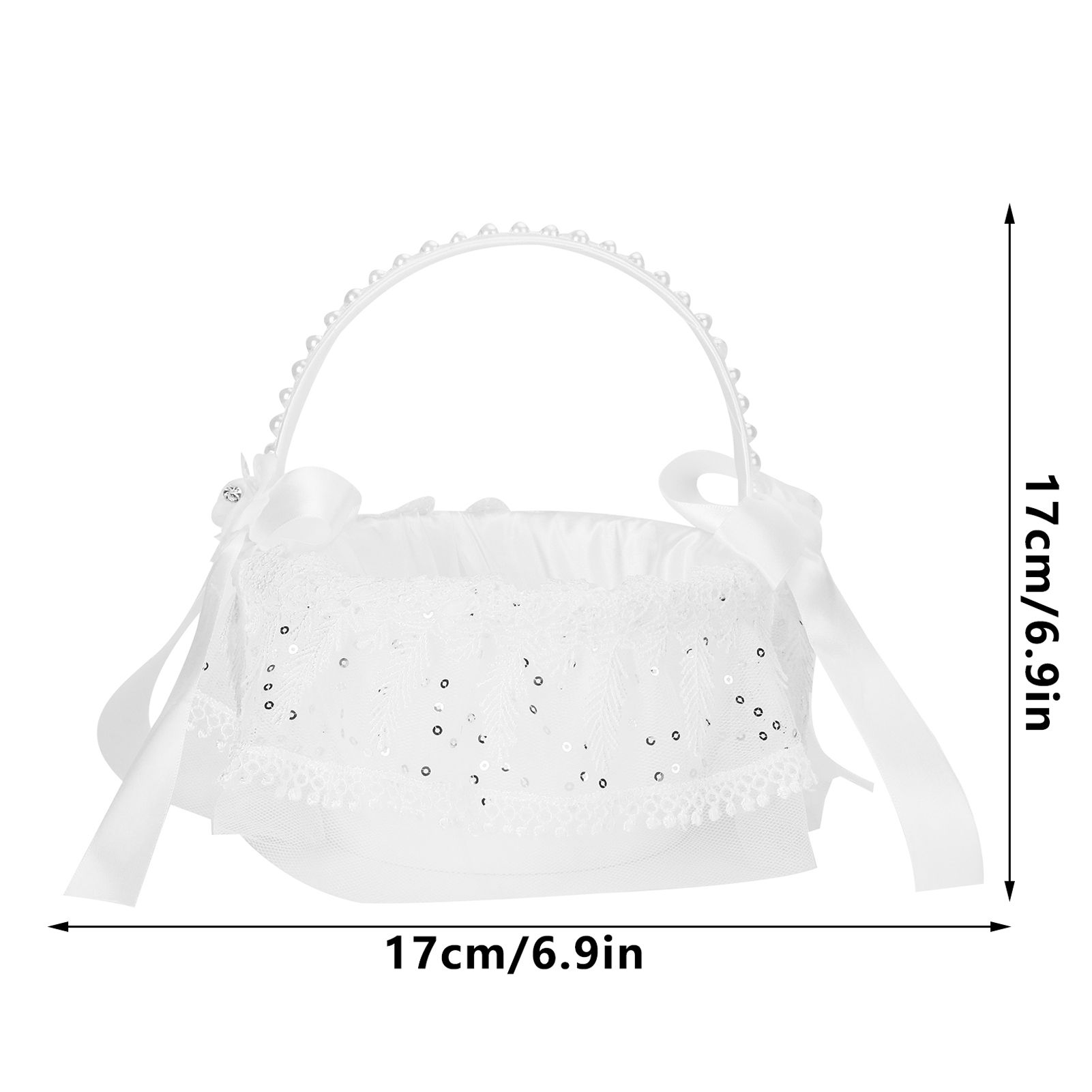 Flower Lace Basket White Romantic Flower Basket Candies Container Wedding view 14