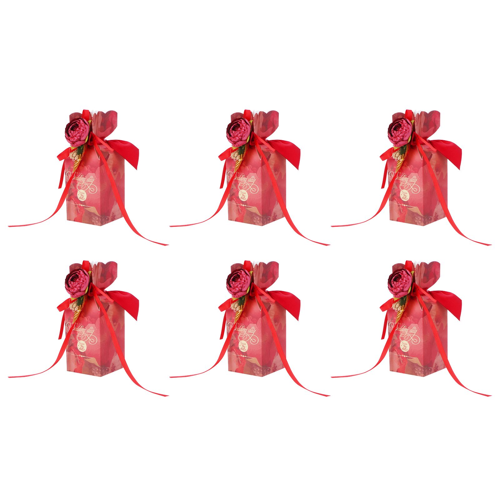 10 Set Candy Boxes Wedding Birthday Party Favor Gift Box with Ribbons view 3