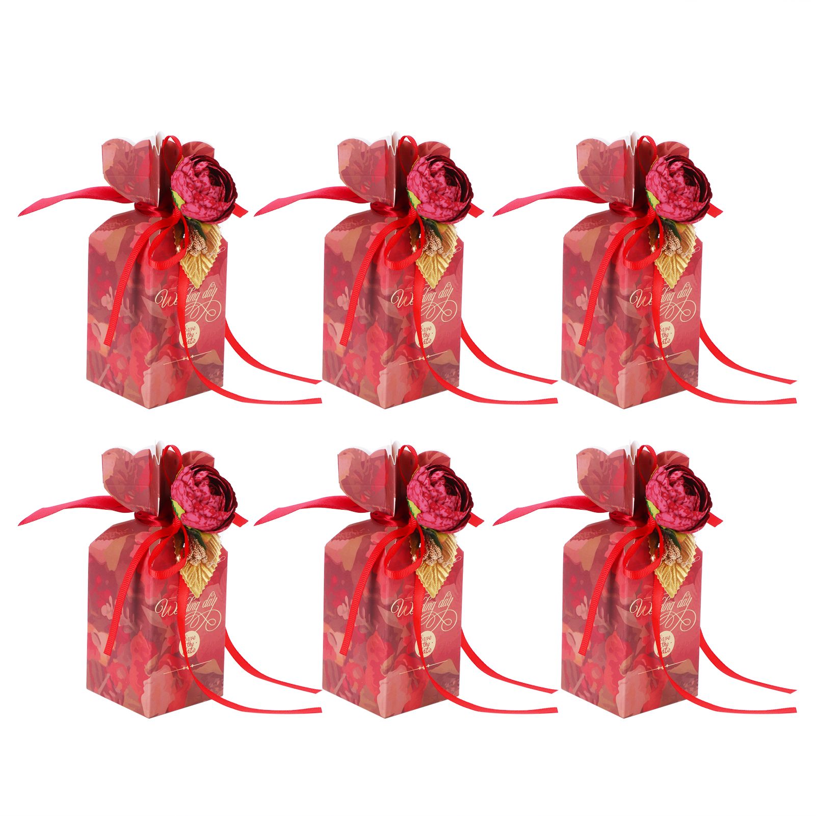 10 Set Candy Boxes Wedding Birthday Party Favor Gift Box with Ribbons view 4