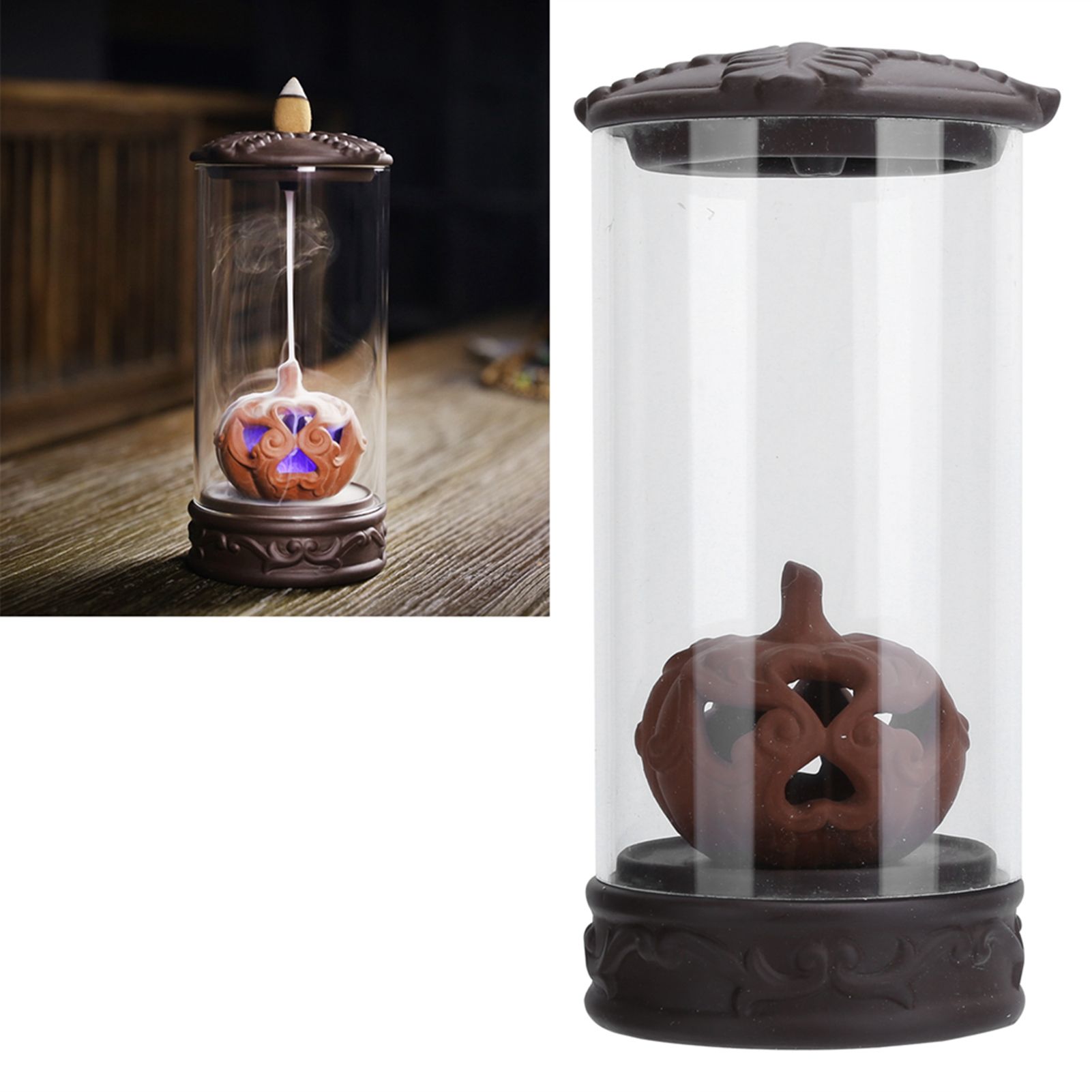 Delicate Incense Burner with LED Colorful Light Hand-Made Craft Decor for Home view 10