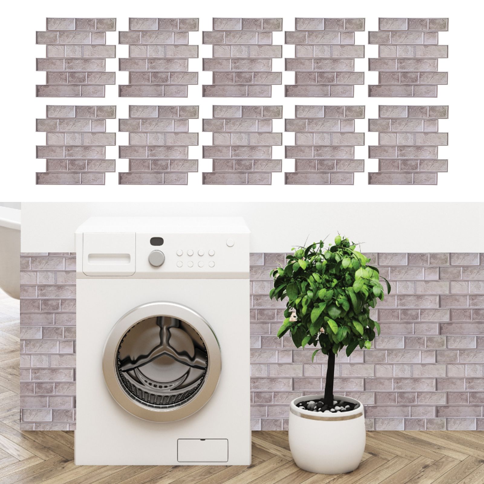 10Pcs Wall Sticker Self-Adhesive Wallpaper 3-Dimensional Ceramic Tile Stickers view 9
