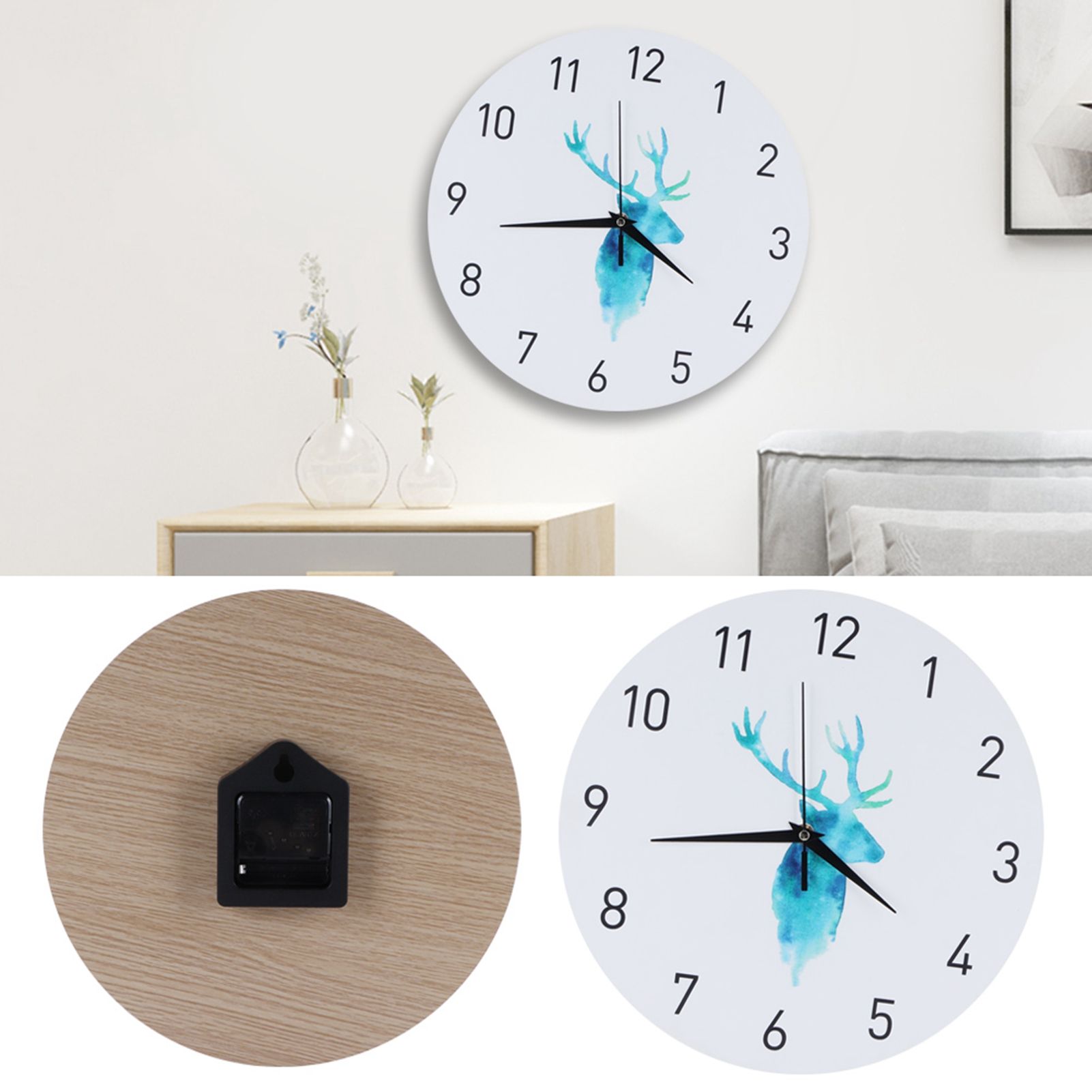 29CM Retro European Style Wall Clock Silent Non Ticking Clock for Living Room view 9
