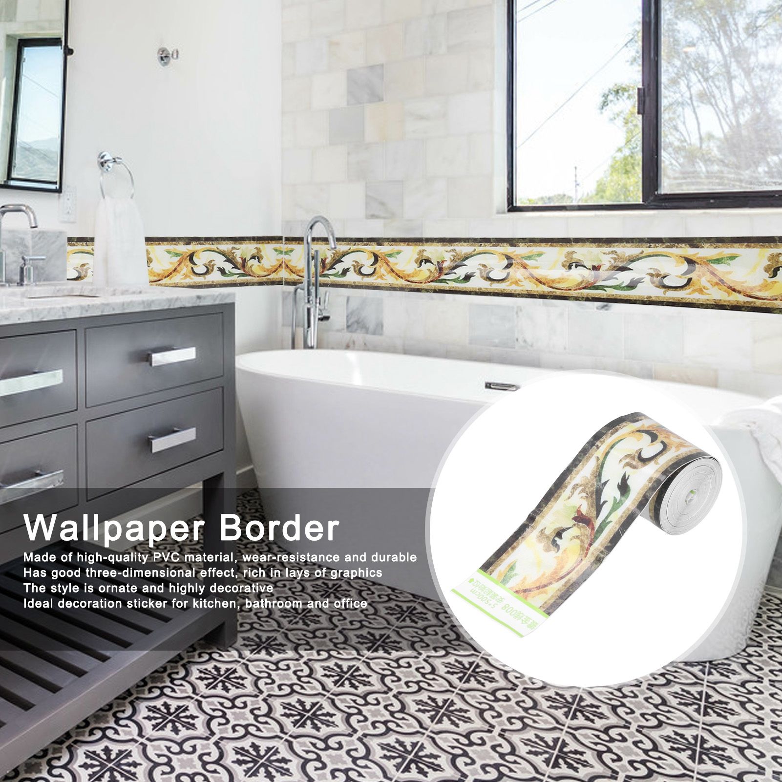 Wallpaper Border Trim Self Adhesive Sticker Decor for Living Room Kitchen view 15