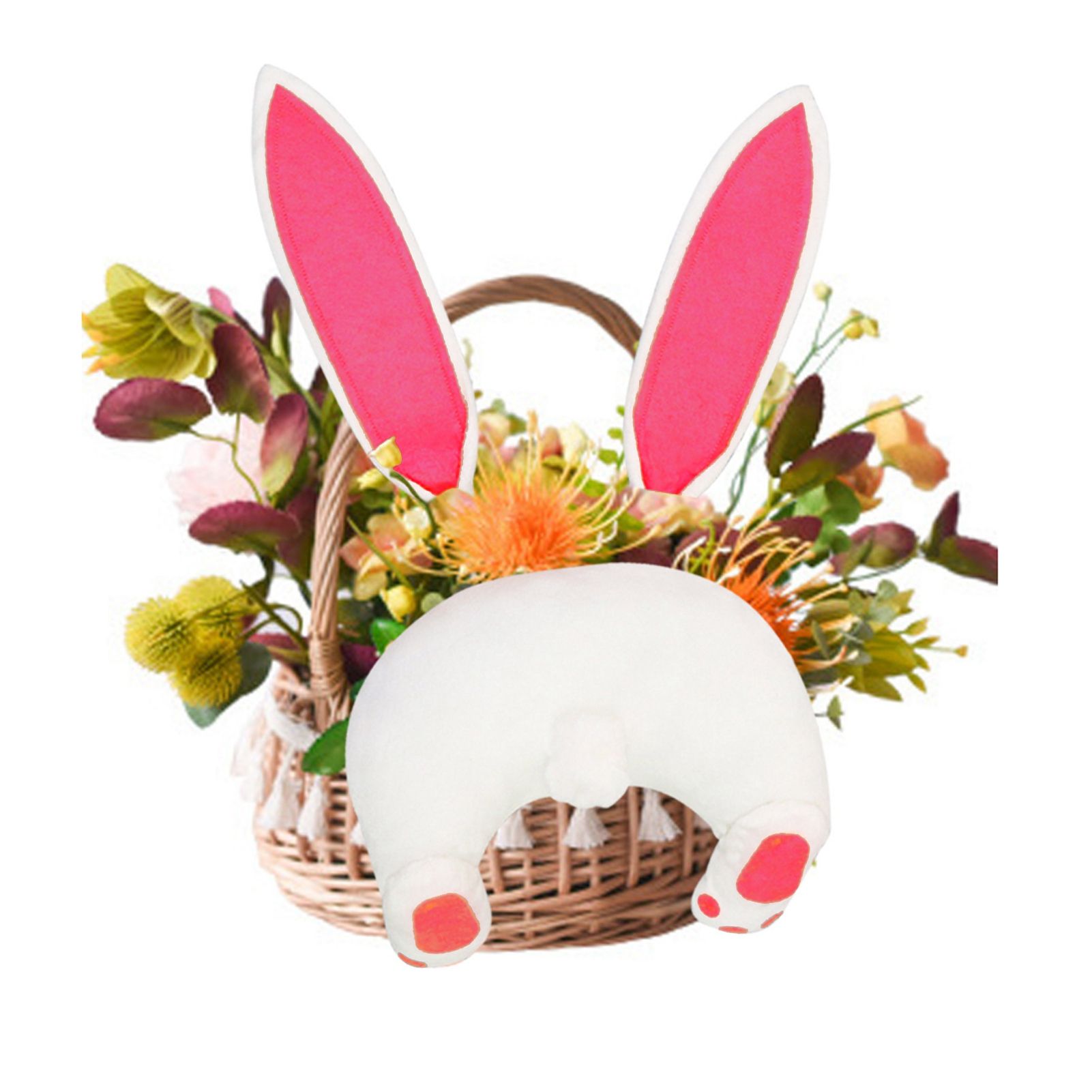 Rabbit Wreath Decoration Easter Cartoon Rabbit Butt with Ears Party Theme view 10
