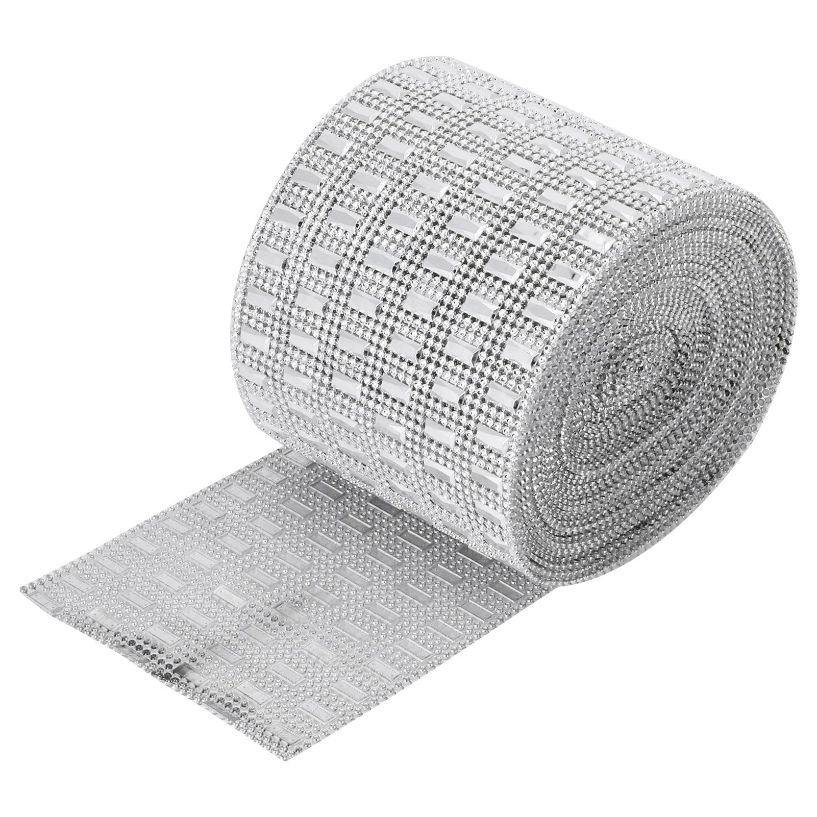 Plastic Imitation Diamonds Hollow Mesh Rhinestones Ribbon Wrap for Wedding view 3