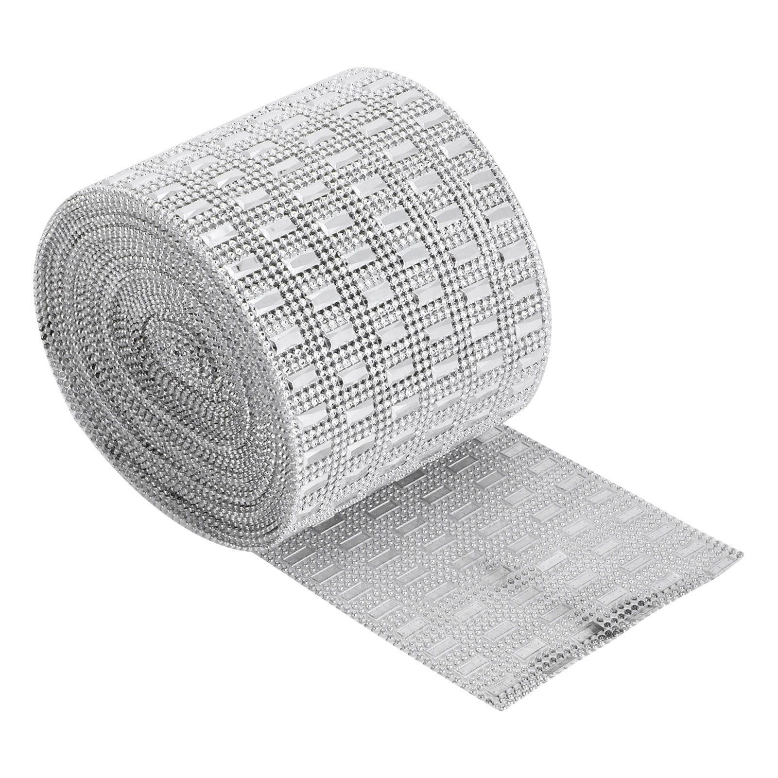 Plastic Imitation Diamonds Hollow Mesh Rhinestones Ribbon Wrap for Wedding view 5