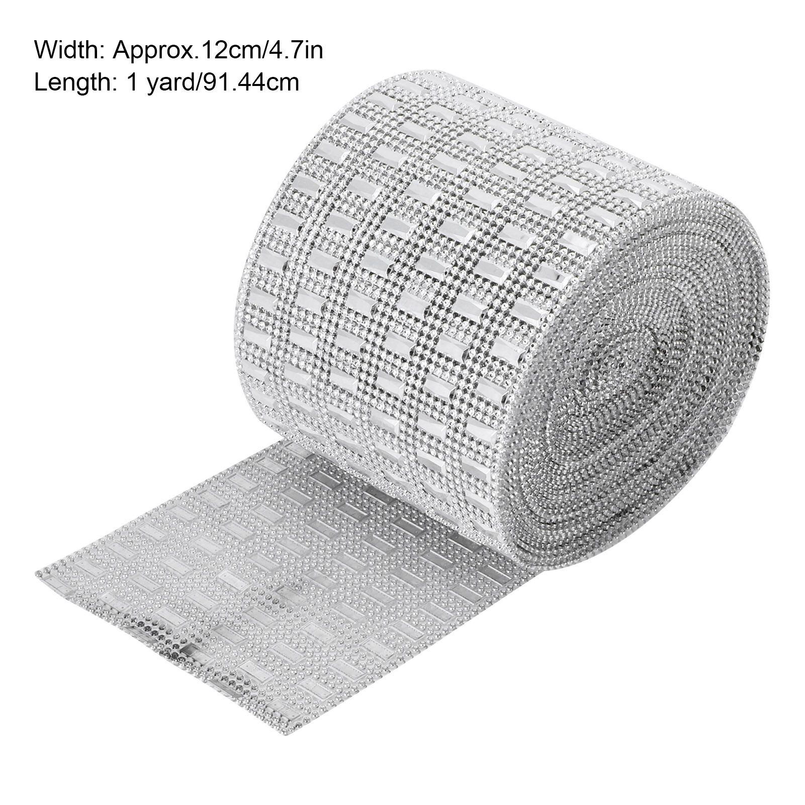 Plastic Imitation Diamonds Hollow Mesh Rhinestones Ribbon Wrap for Wedding view 14