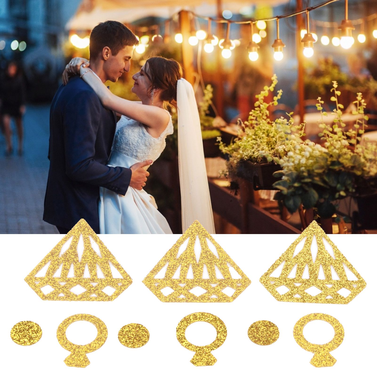 Diamond Ring Shape Sequin Confetti for Engagement Party Wedding Party Decoration view 9