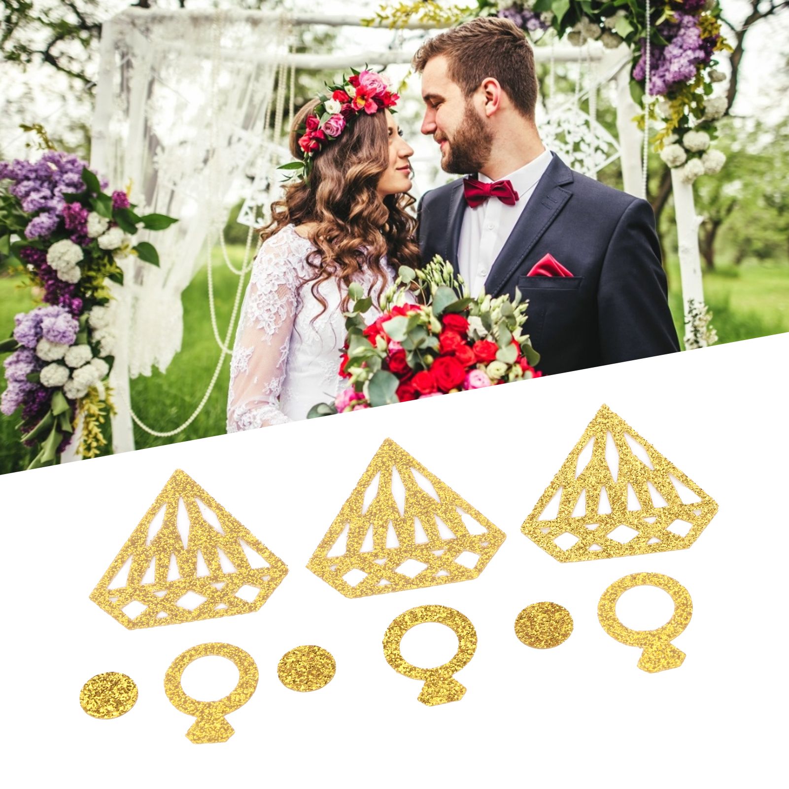 Diamond Ring Shape Sequin Confetti for Engagement Party Wedding Party Decoration view 10
