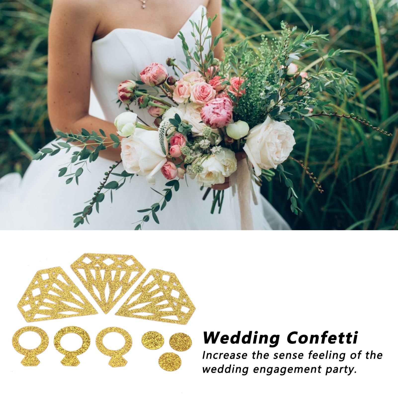 Diamond Ring Shape Sequin Confetti for Engagement Party Wedding Party Decoration view 13