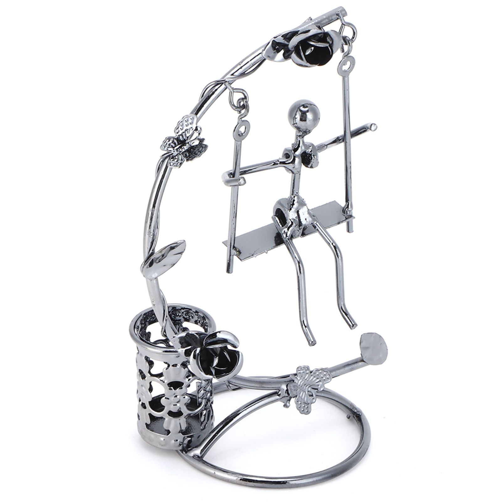 Wrought Iron Swing Pen Holder Originality Home Tabletop Decoration for view 7