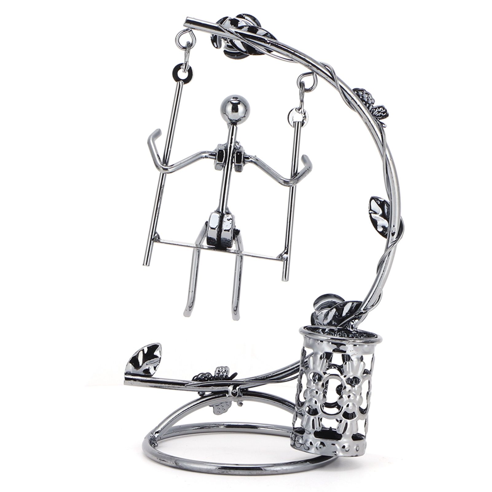 Wrought Iron Swing Pen Holder Originality Home Tabletop Decoration for view 8