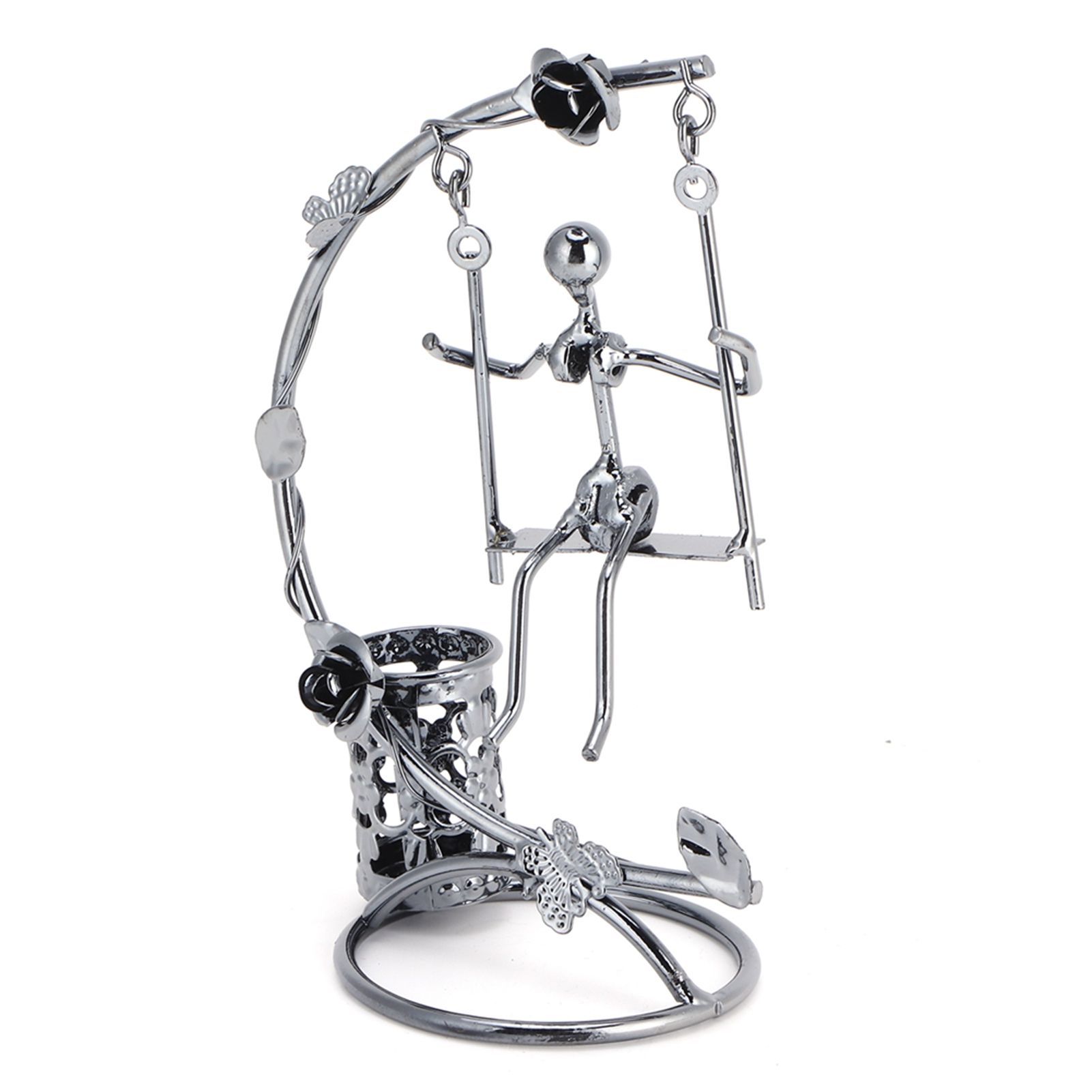Wrought Iron Swing Pen Holder Originality Home Tabletop Decoration for view 9