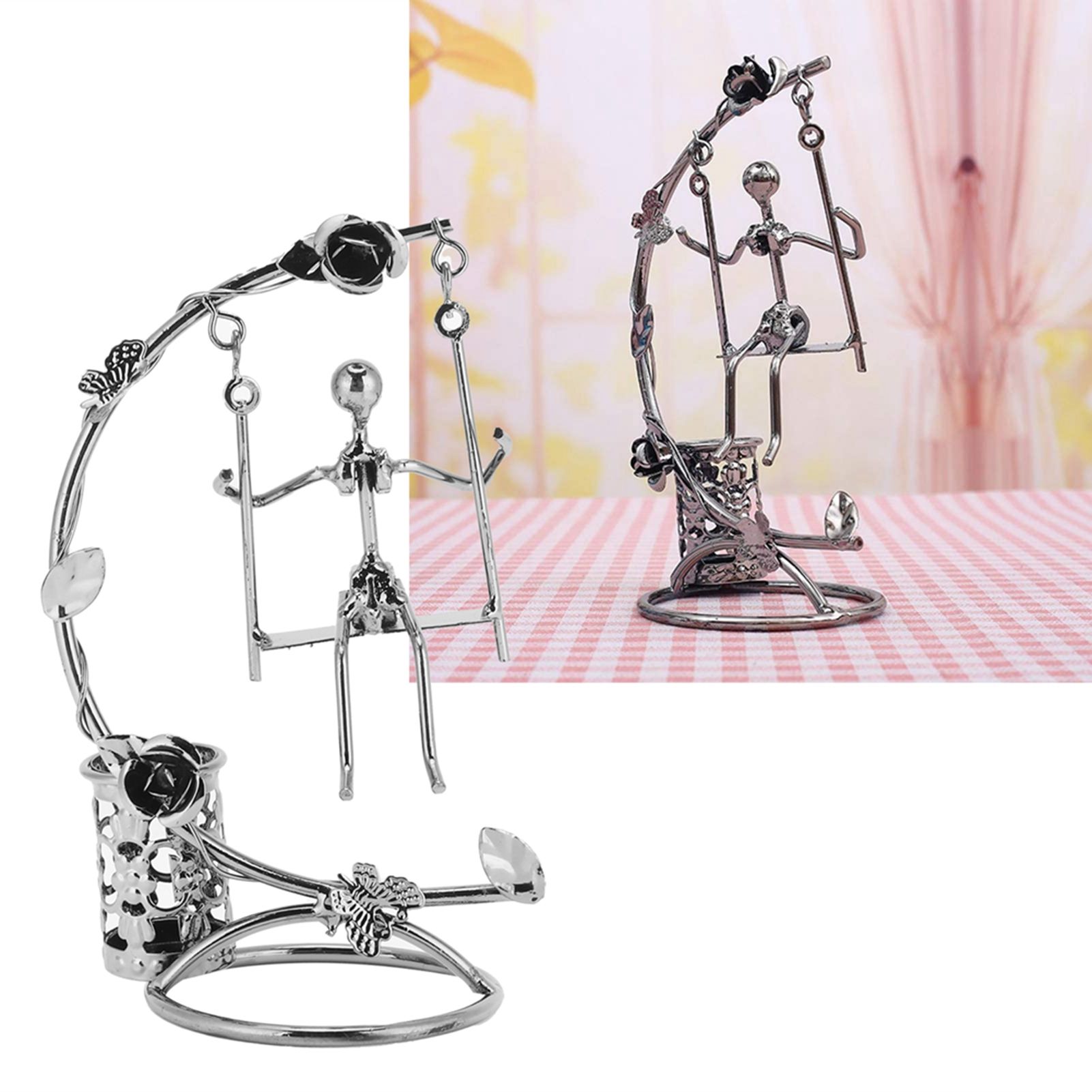 Wrought Iron Swing Pen Holder Originality Home Tabletop Decoration for view 12