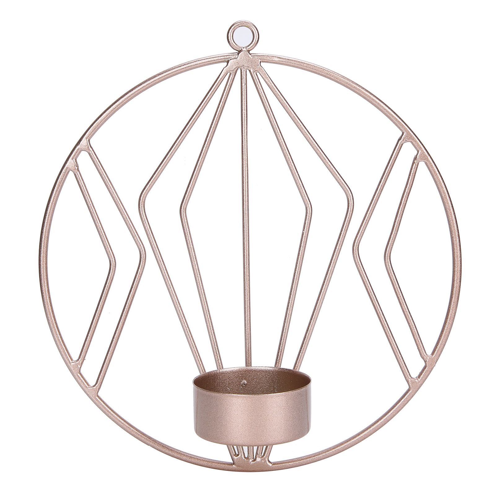 Candle Holder Innovative Geometric Round Wall Mounted Candlestick Ornament view 2