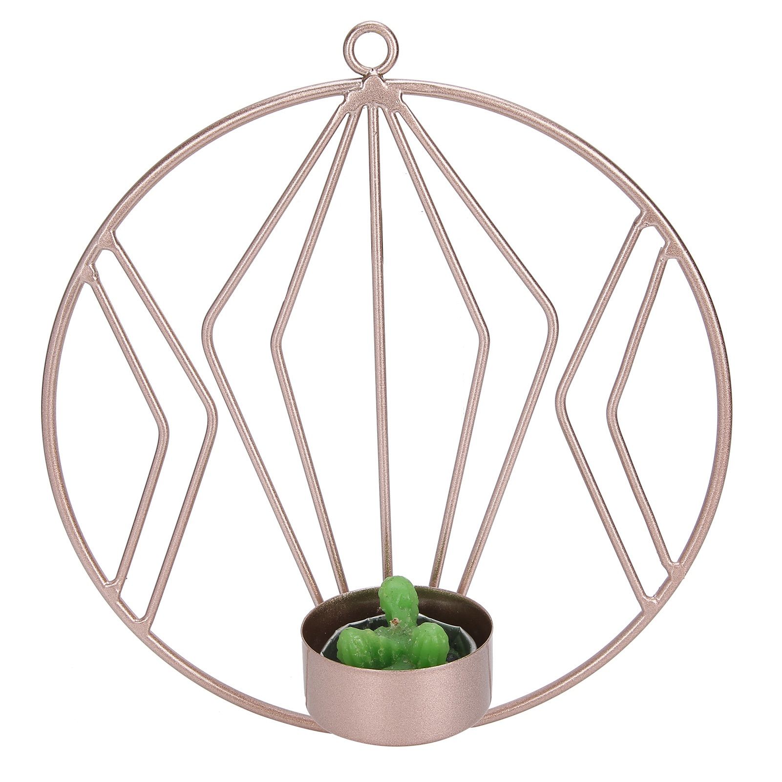 Candle Holder Innovative Geometric Round Wall Mounted Candlestick Ornament view 4